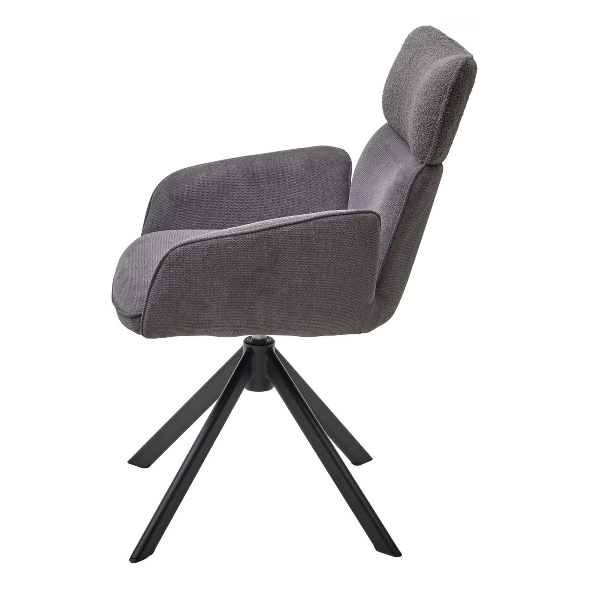 Стул на металлическом каркасе мягкий с подлокотниками серый (арт 33933) - Фото 1