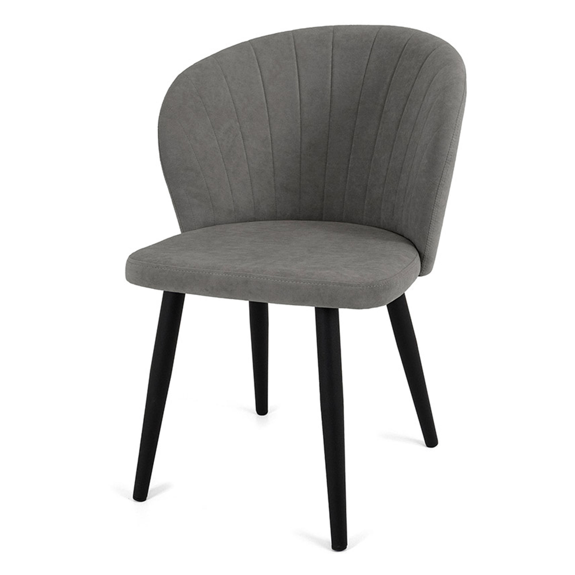 Стул для кухни с черными ножками мягкий из велюра (арт 22435) - Фото 1