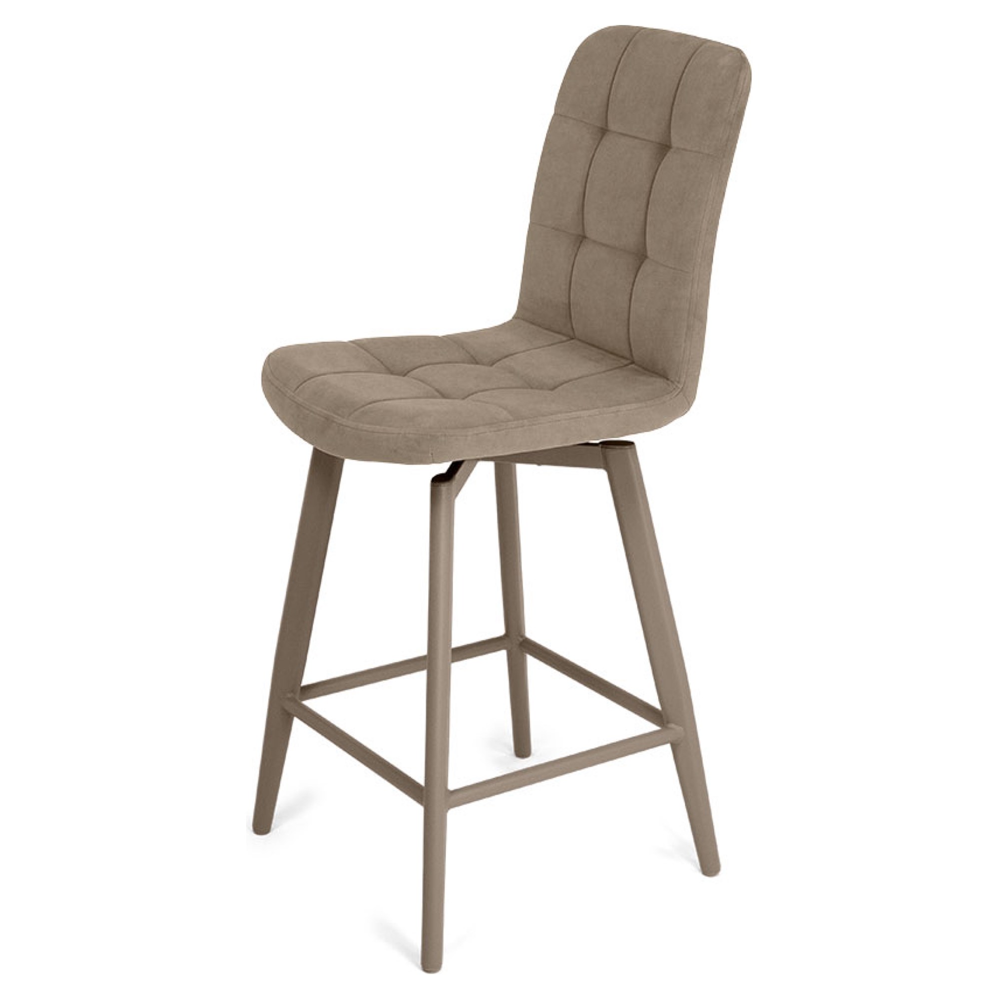 Стул кухонный с мягким сидением бежевый из велюра (арт 18870) - Фото 1