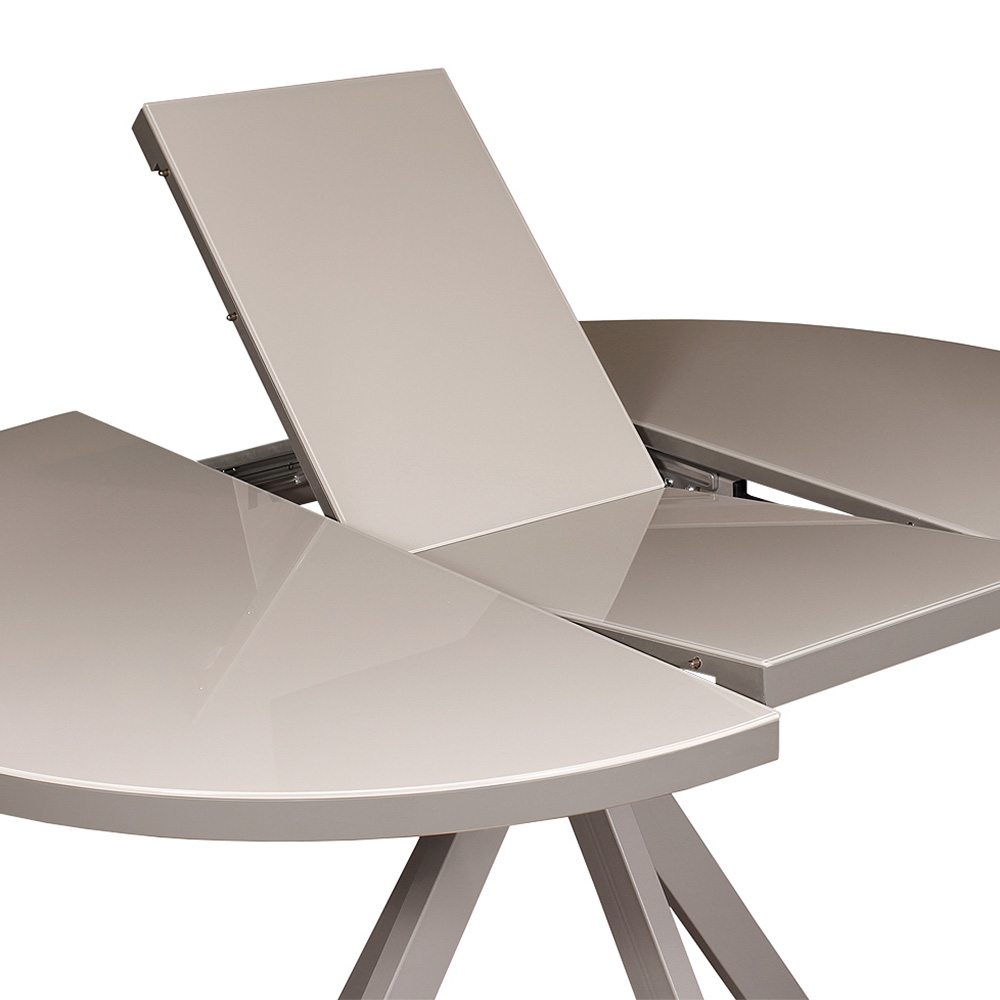 Кухонный стол раскладной круглый бежевый на одной опоре (арт 11698) - Фото 1