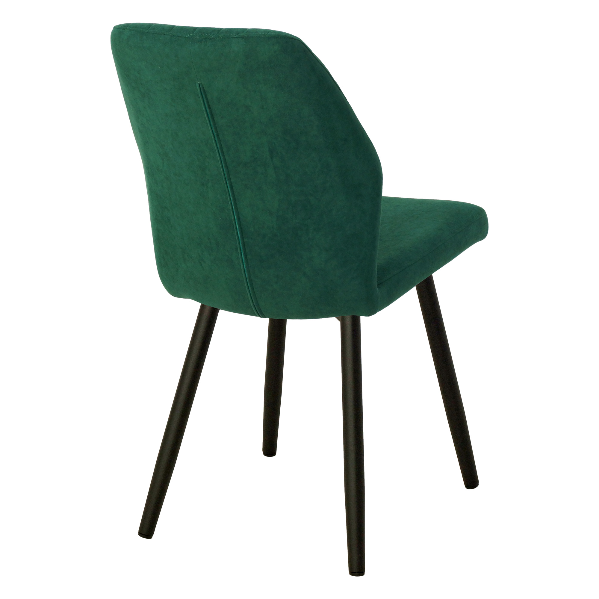 Стул на металлокаркасе с черными ножками зеленый из велюра (арт 19962) - Фото 1