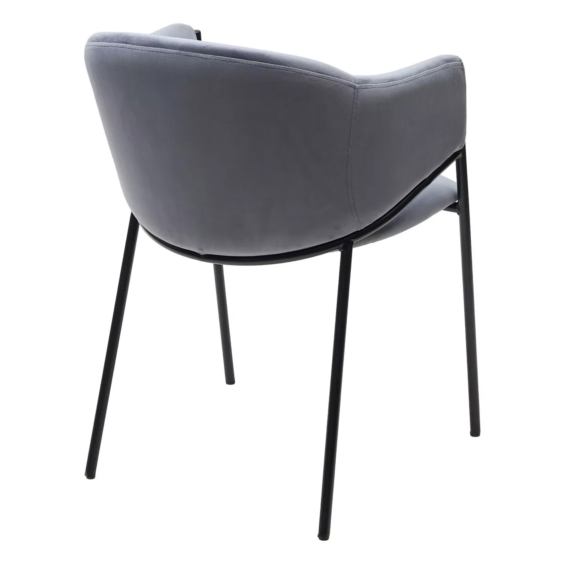 Стул на металлокаркасе мягкий с подлокотниками серый (арт 33620) - Фото 1