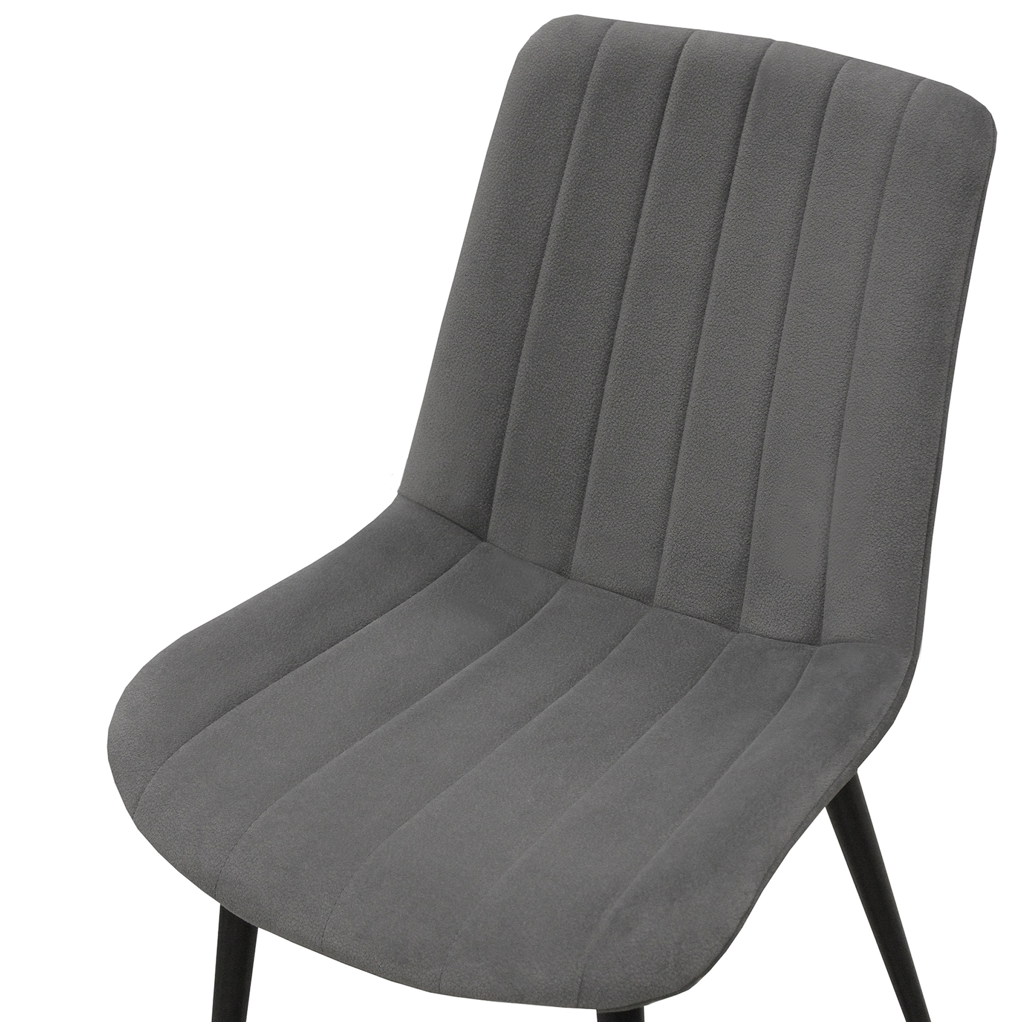 Стул на металлокаркасе мягкий серый из велюра (арт 35408) - Фото 1