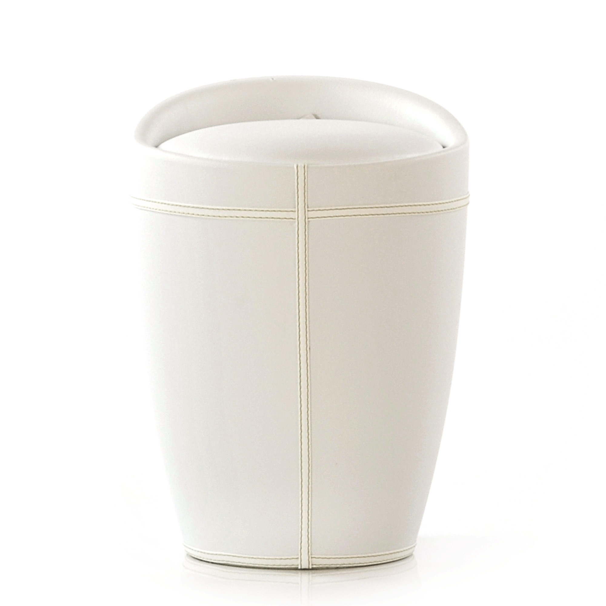 Табурет дизайнерский ножки белые с мягкой обивкой белый (арт 5228) - Фото 1