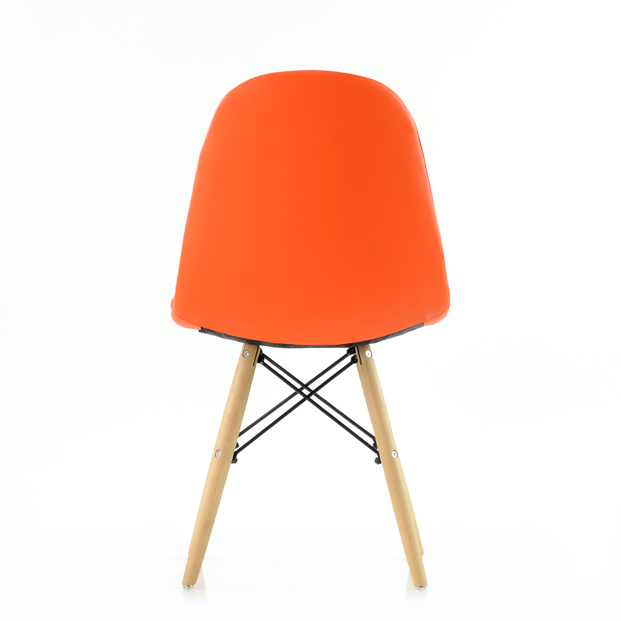 Стул для кухни деревянный мягкий оранжевый eames (арт 6041) - Фото 1