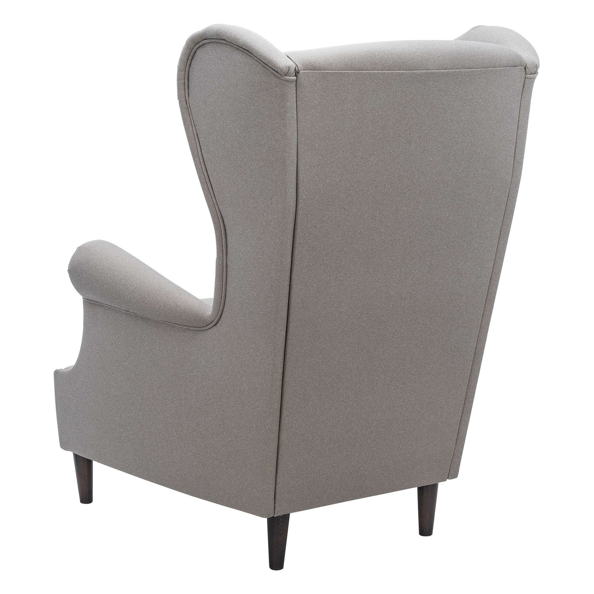 Полукресло деревянное с подлокотниками серое классическое (арт 29451) - Фото 1