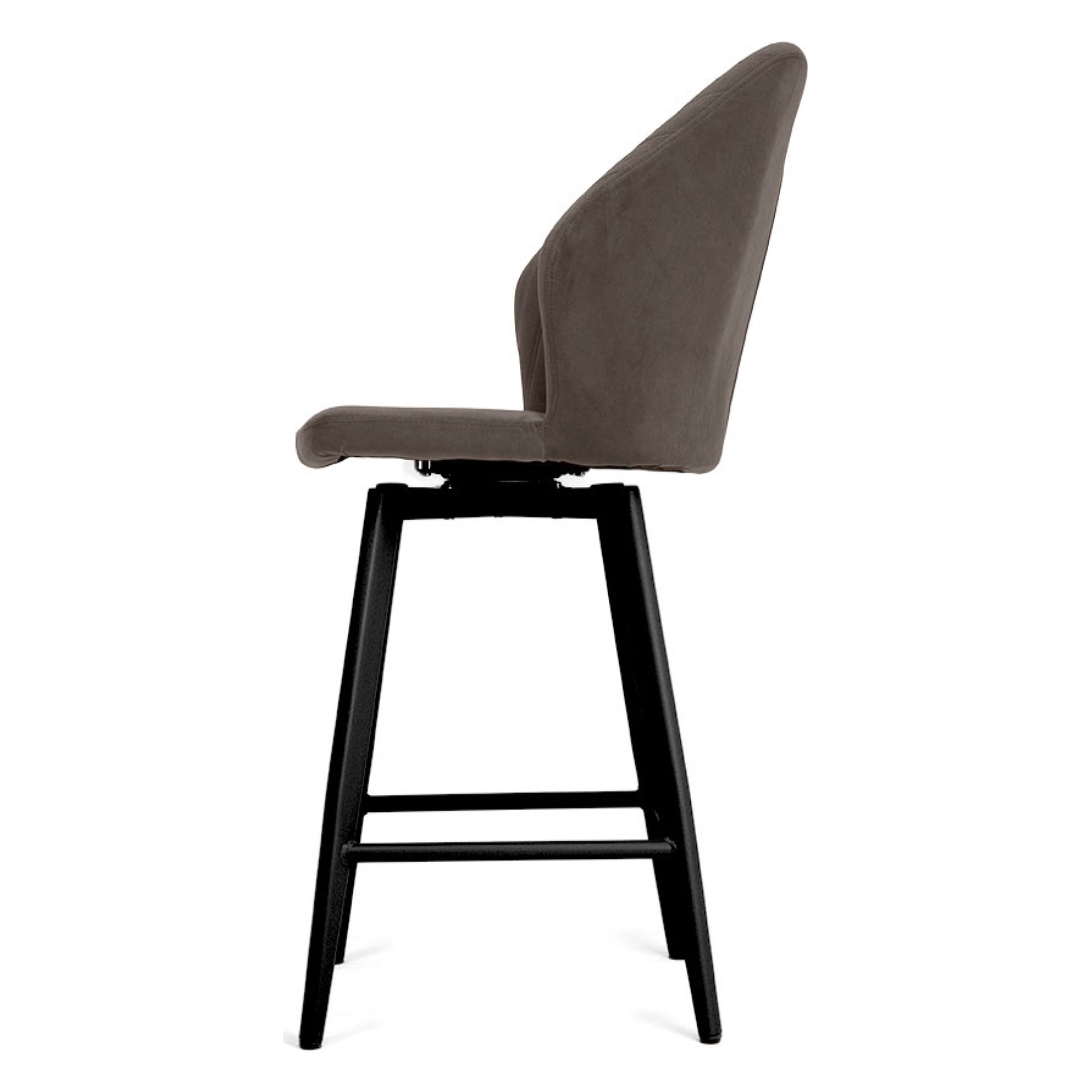 Стул барный на металлокаркасе мягкий из велюра (арт 35434) - Фото 1