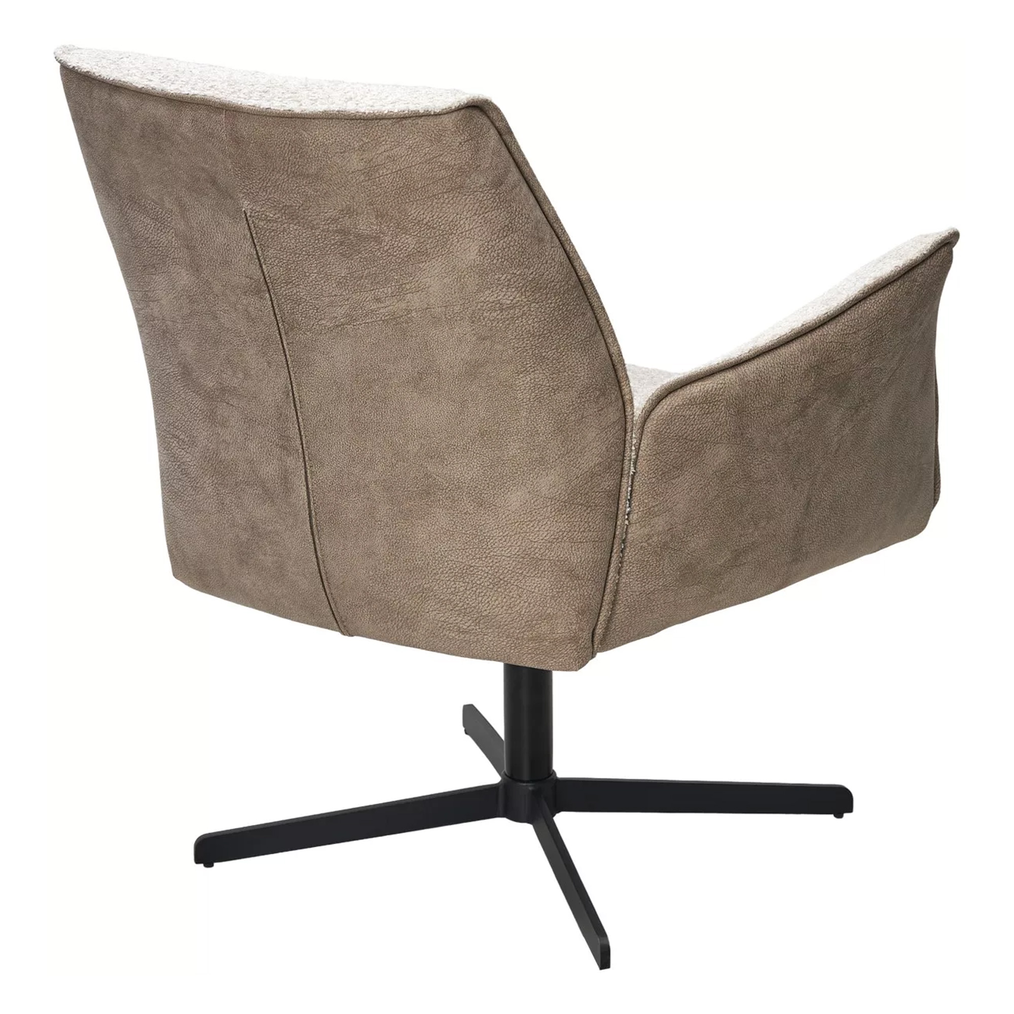 Стул-кресло ножки черные мягкий с подлокотниками бежевый (арт 33948) - Фото 1