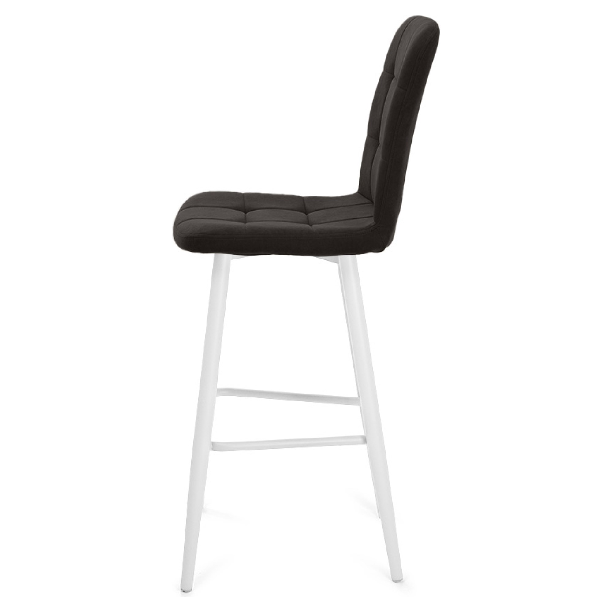 Барный стул с мягким сидением коричневый из велюра (арт 18894) - Фото 1