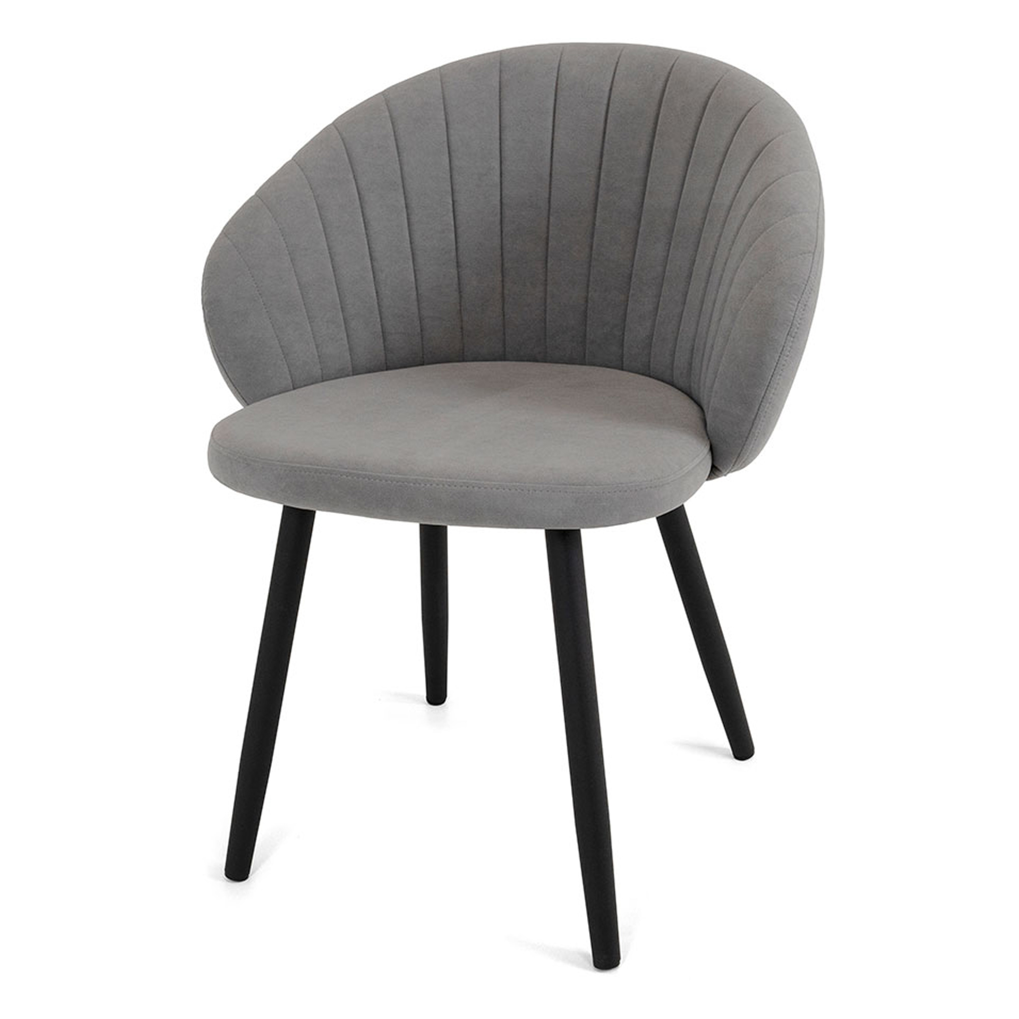 Стул на металлическом каркасе с мягким сидением серый (арт 23226) - Фото 1