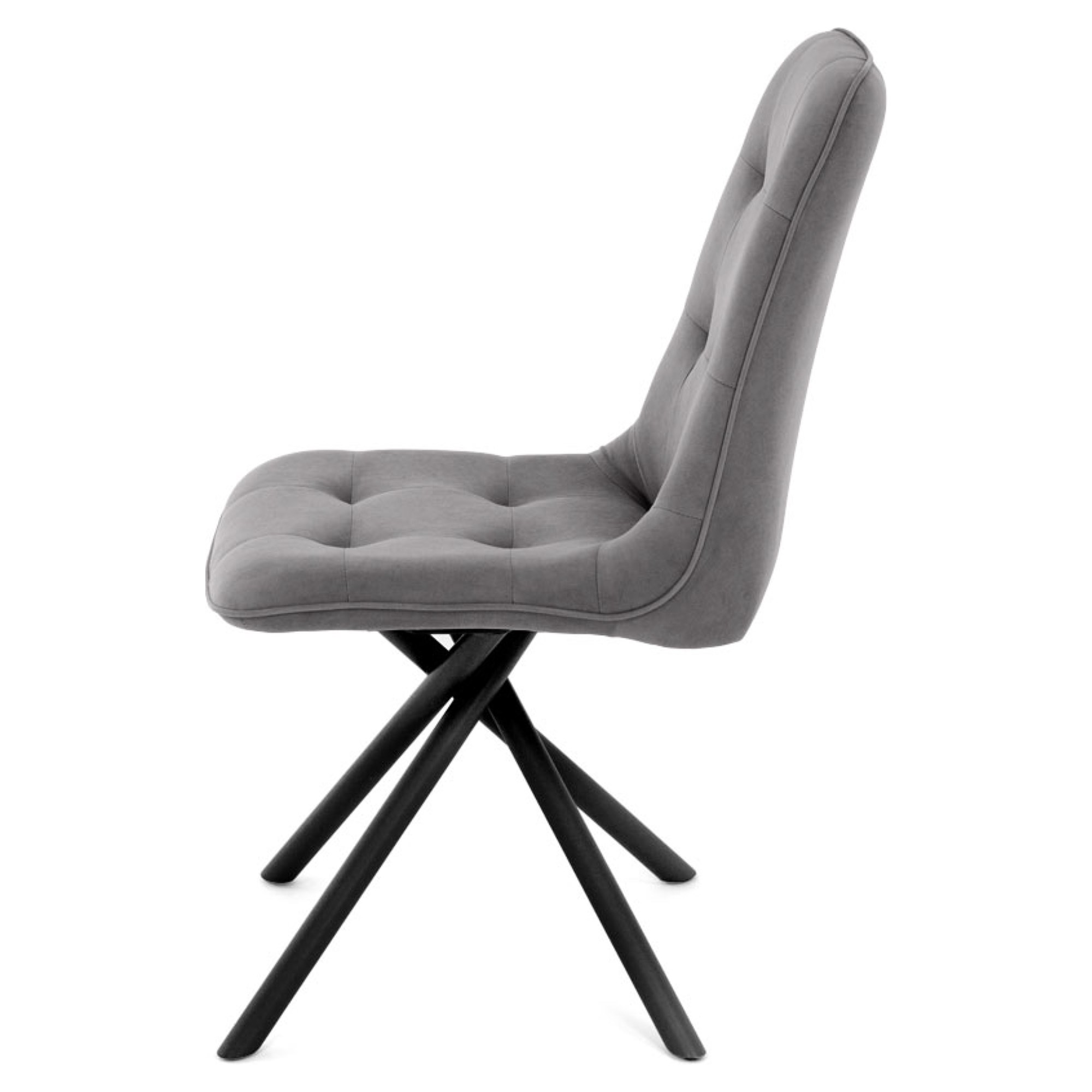 Стул на каркасе из металла серый из велюра (арт 35339) - Фото 1