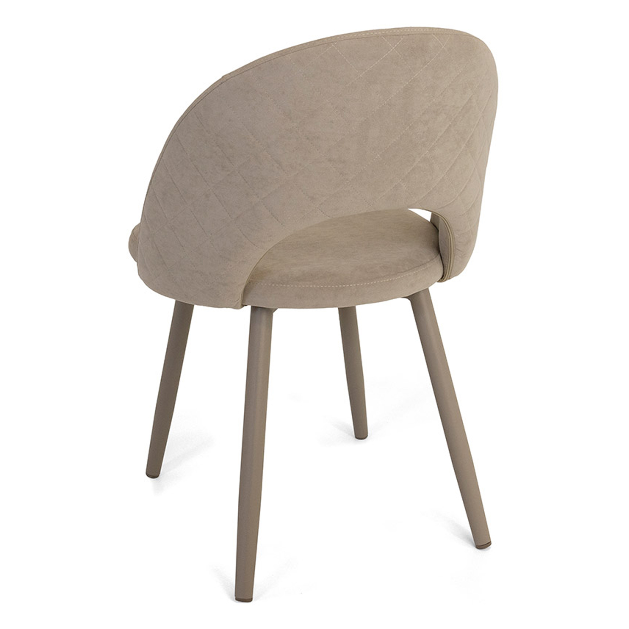 Стул на металлокаркасе мягкий бежевый из велюра (арт 21629) - Фото 1