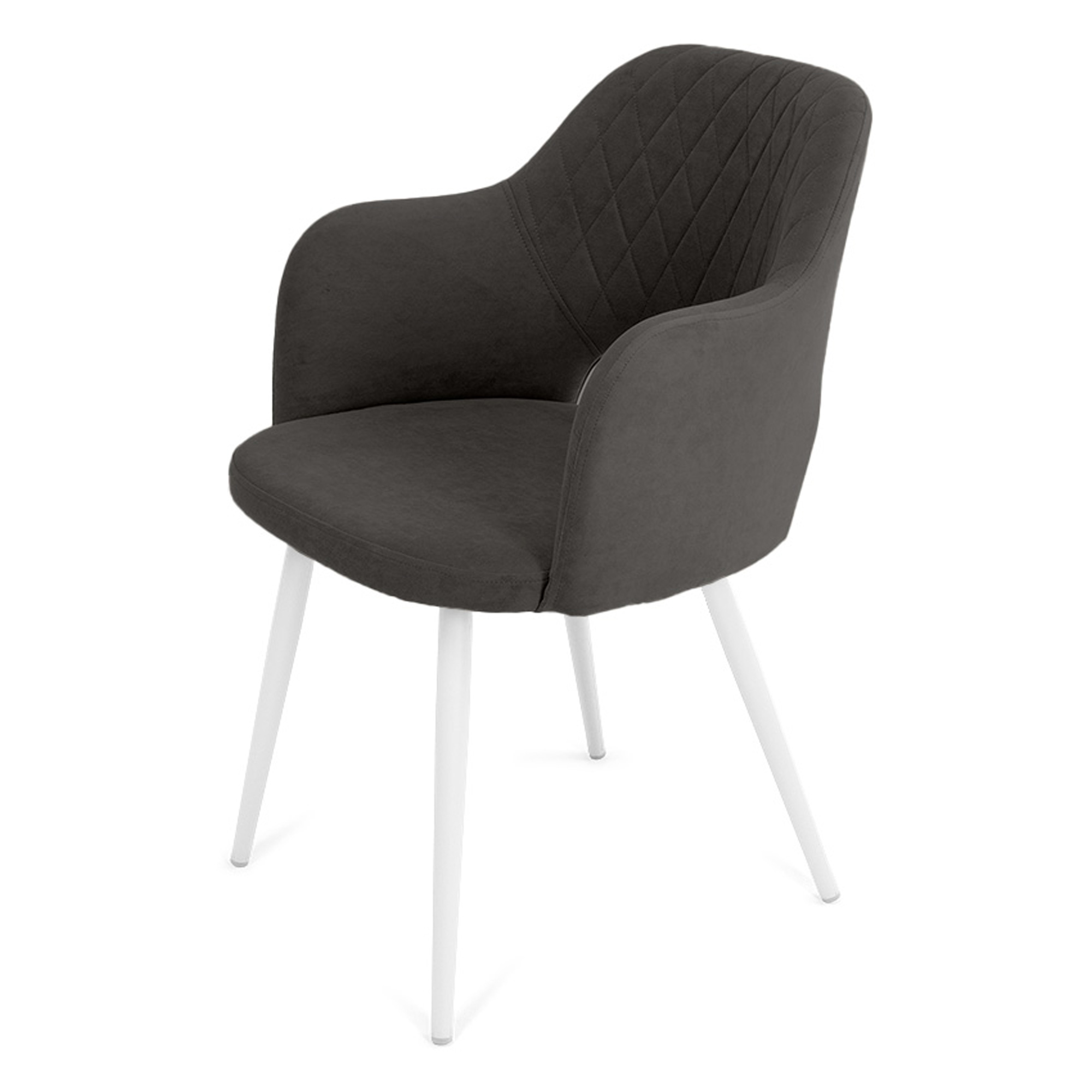 Полукресло на металлокаркасе мягкое с подлокотниками из велюра (арт 27755) - Фото 1