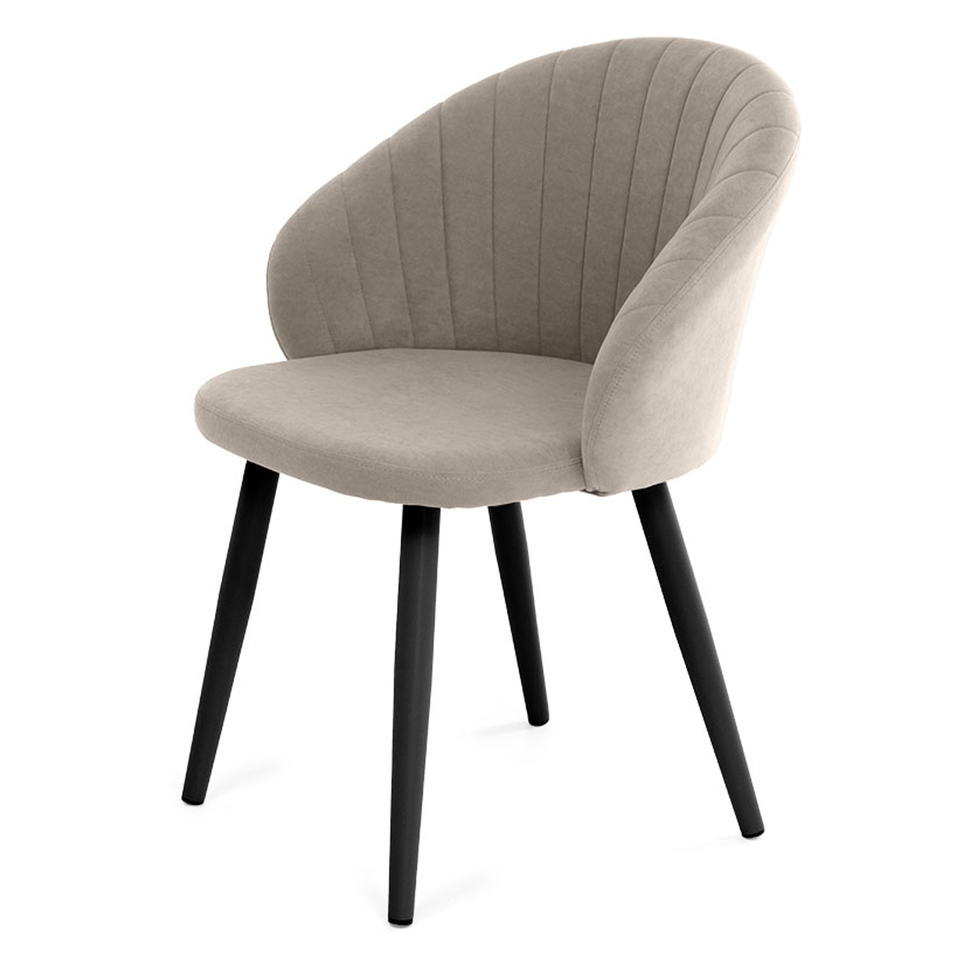 Стул на металлокаркасе мягкий бежевый современный (арт 23307) - Фото 1