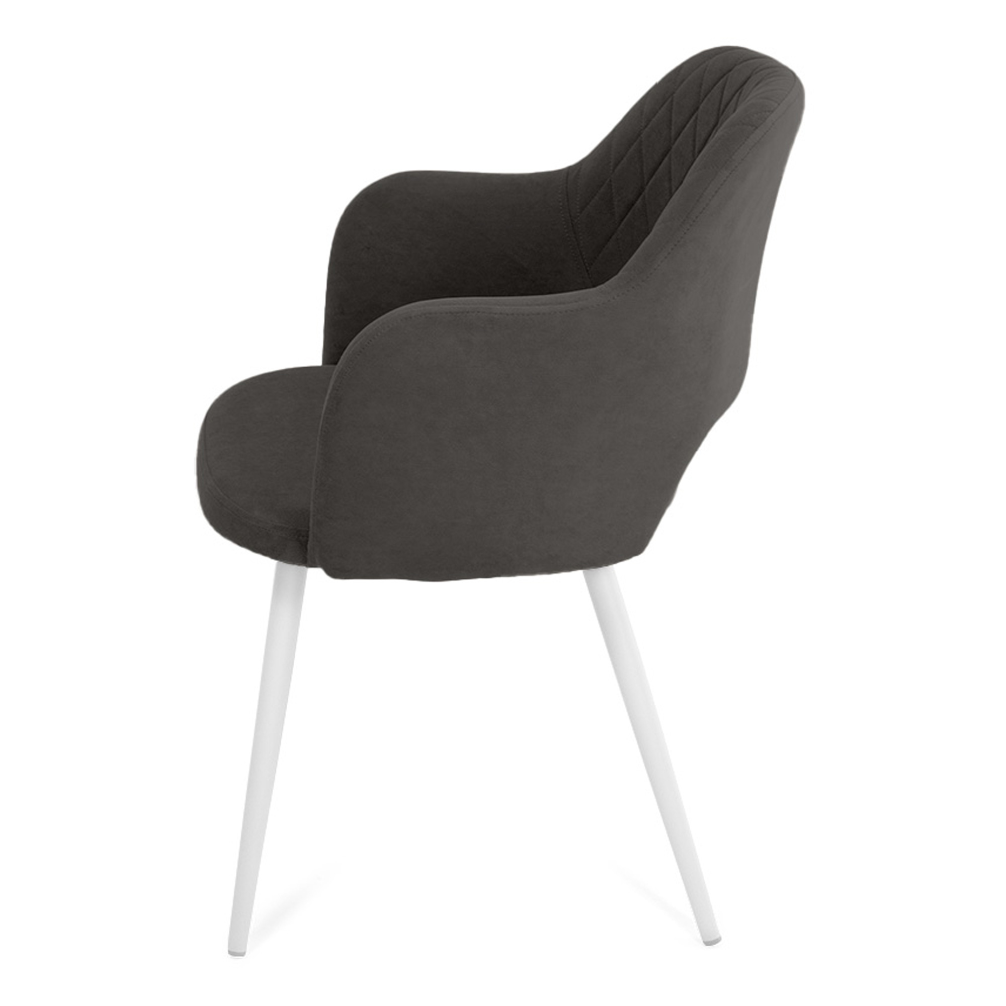 Полукресло на металлокаркасе мягкое с подлокотниками из велюра (арт 27755) - Фото 1