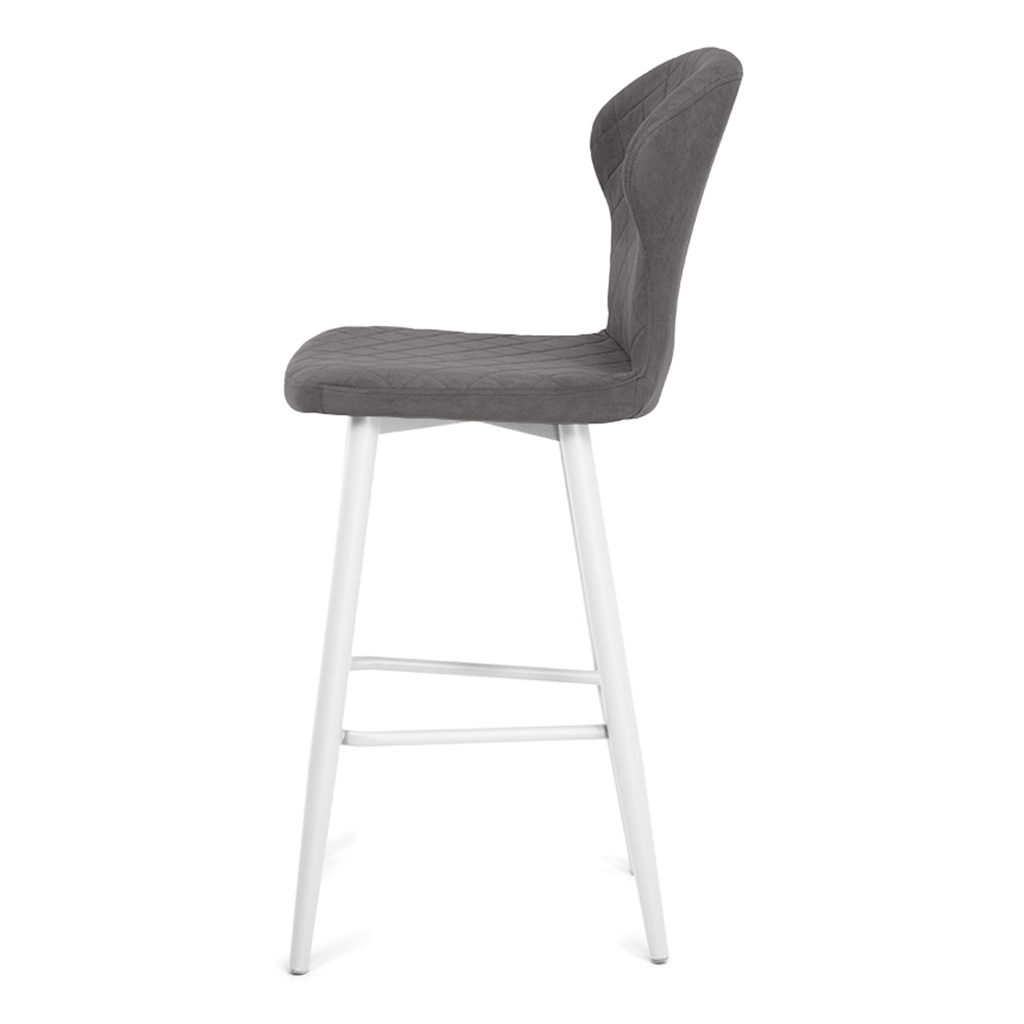 Барный стул на металлокаркасе мягкий серый современный (арт 34140) - Фото 1