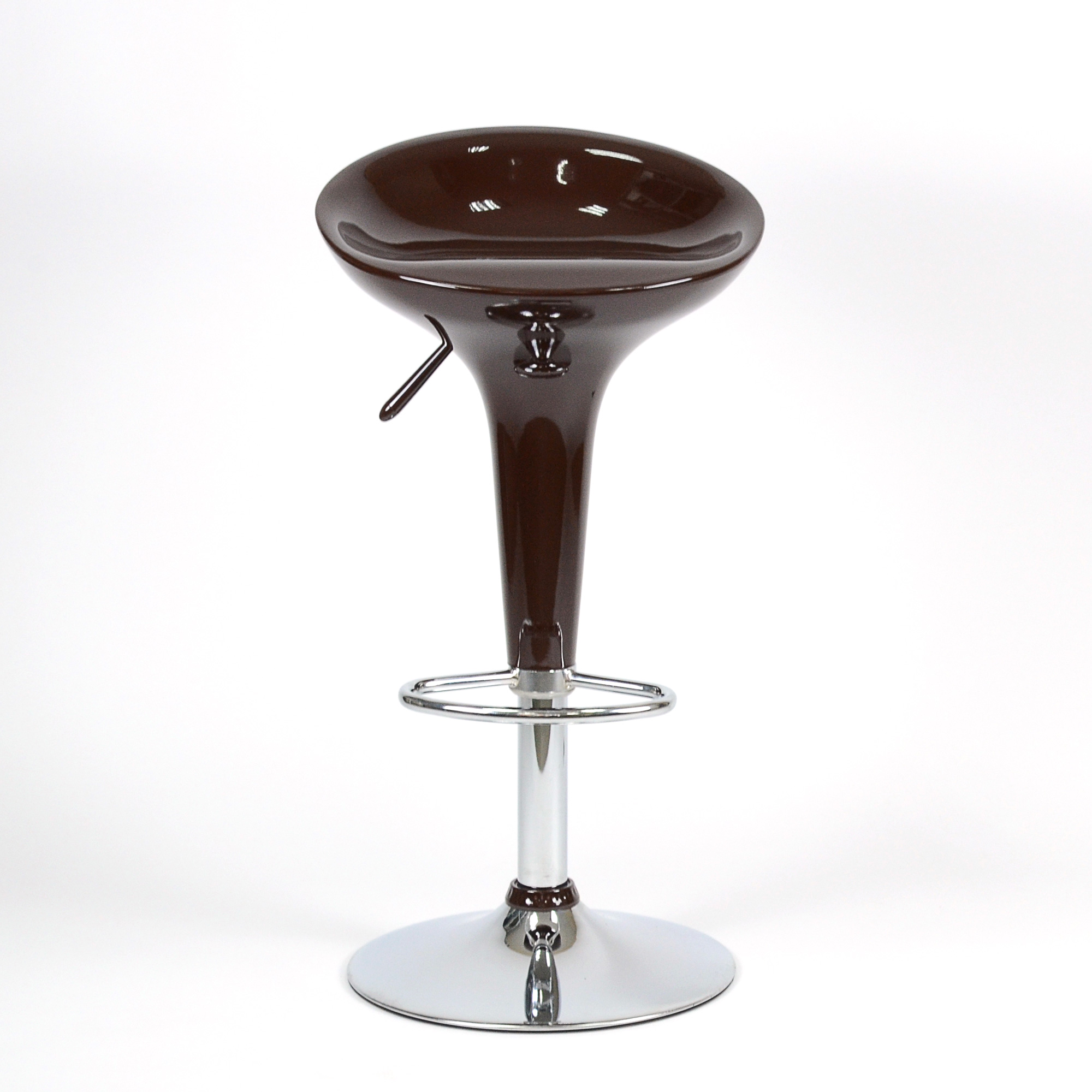 Стул барный хромированный коричневый пластиковый регулируемый (арт 2373) - Фото 1