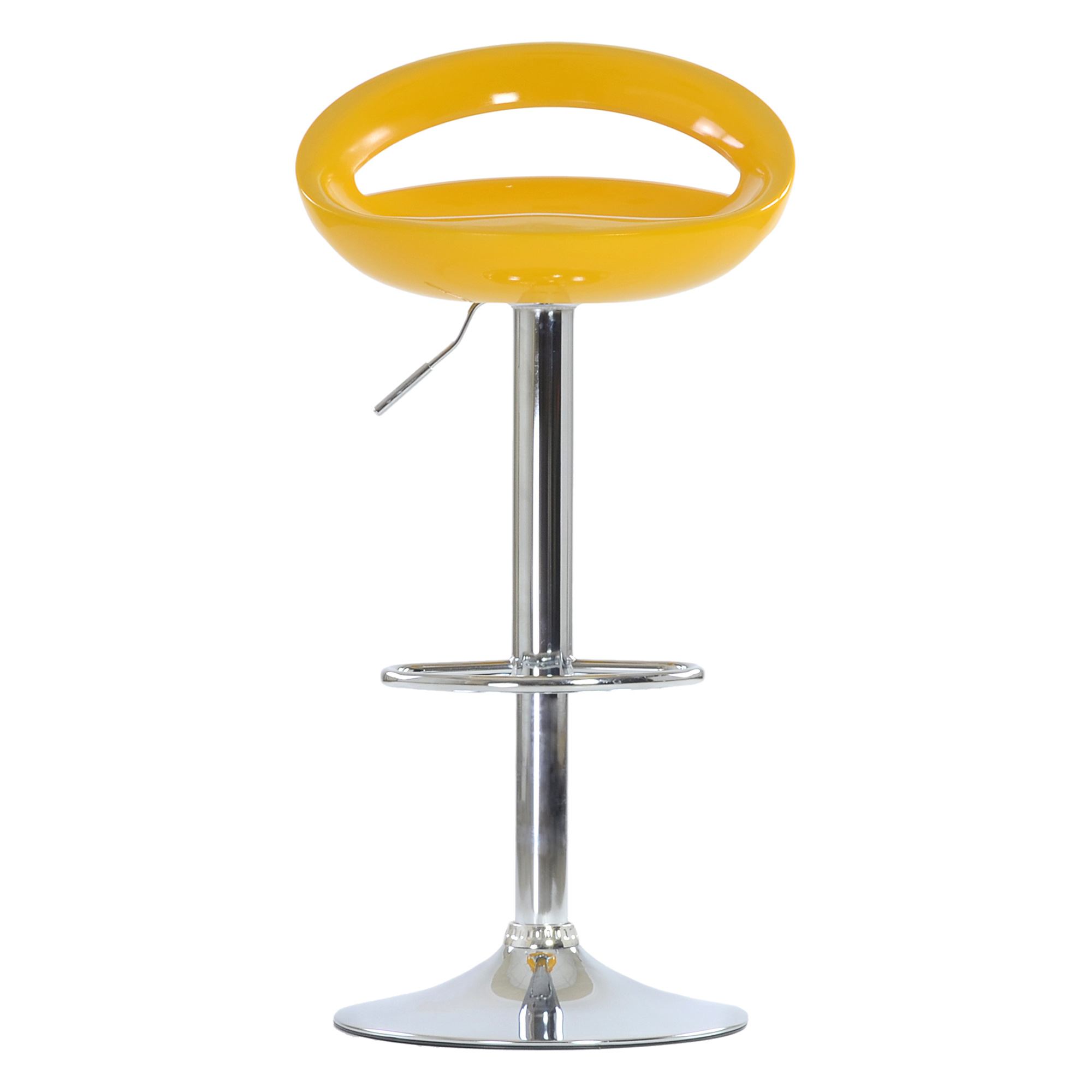 Стул барный на металлокаркасе с ножками хром желтый (арт 9635) - Фото 1