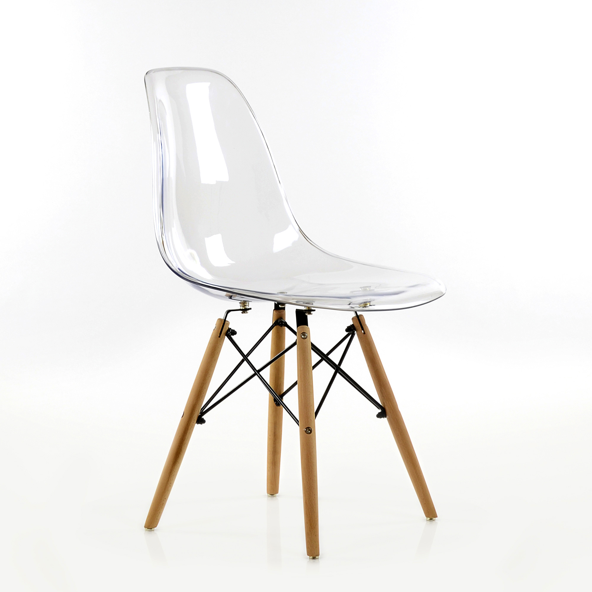 Стул дизайнерский деревянный прозрачный eames (арт 2329) - Фото 1