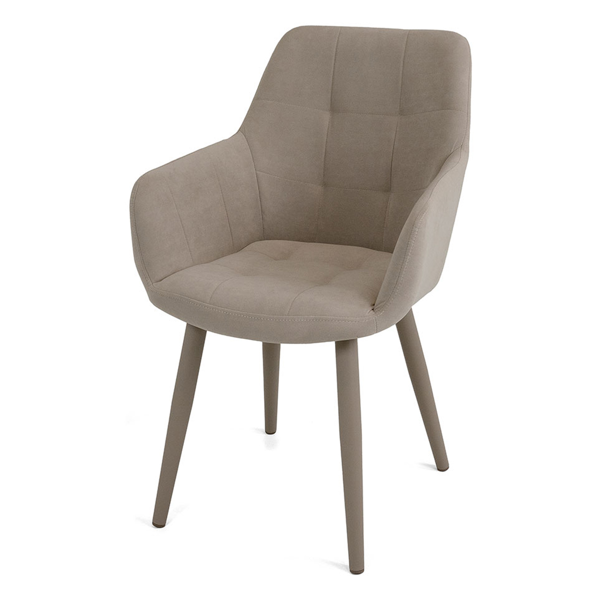 Стул на металлокаркасе мягкий слоновая кость из велюра (арт 24455) - Фото 1