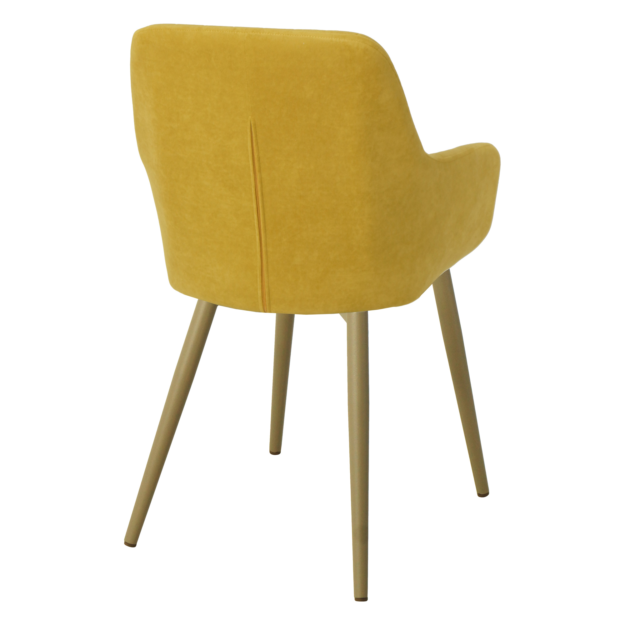 Полукресло мягкое с подлокотниками желтое с обивкой из велюра (арт 22134) - Фото 1