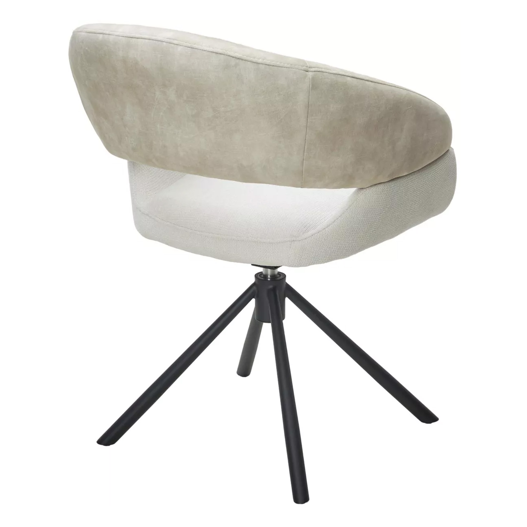 Стул дизайнерский мягкий кремовый из велюра (арт 33669) - Фото 1