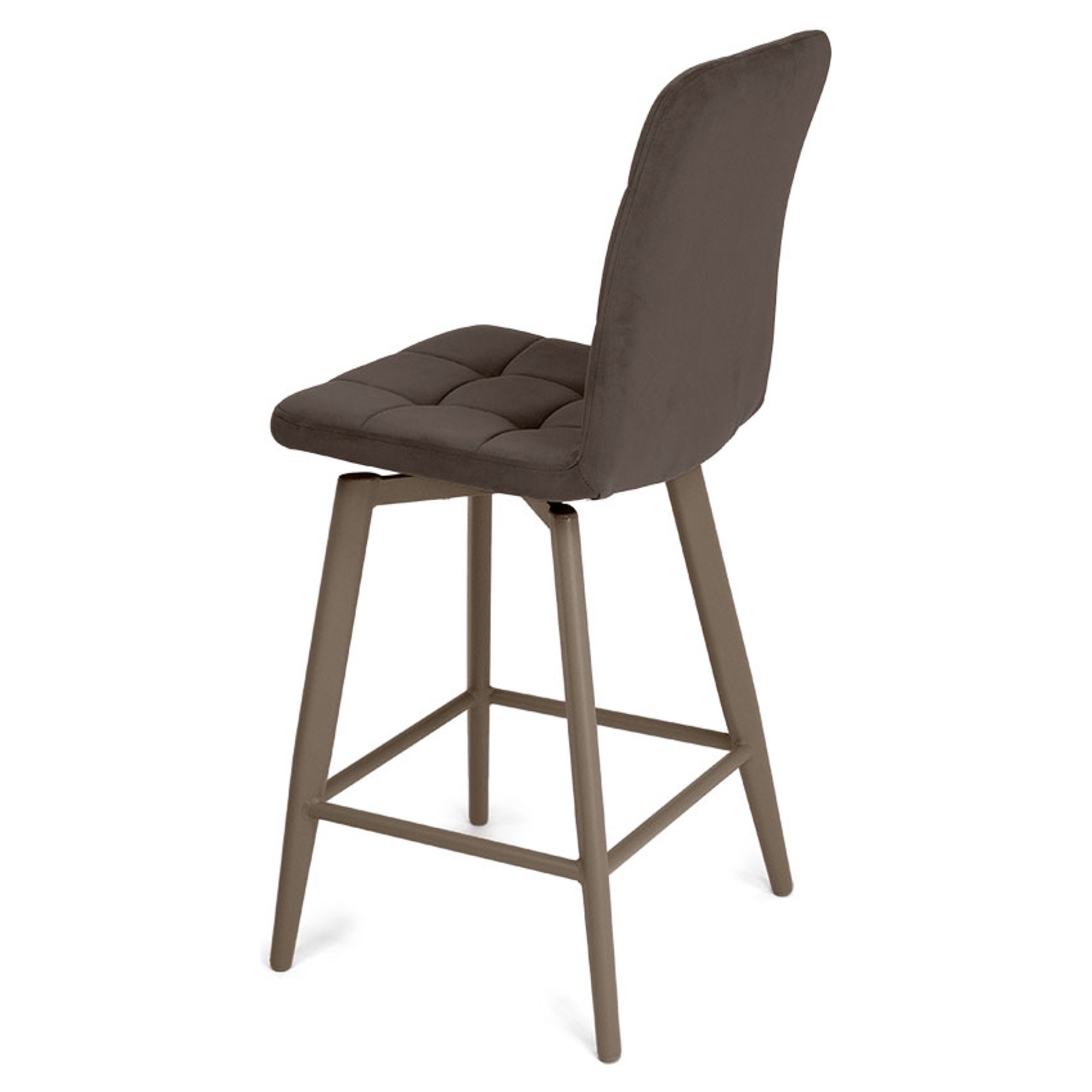 Стул полубарный бежевый из велюра (арт 35359) - Фото 1