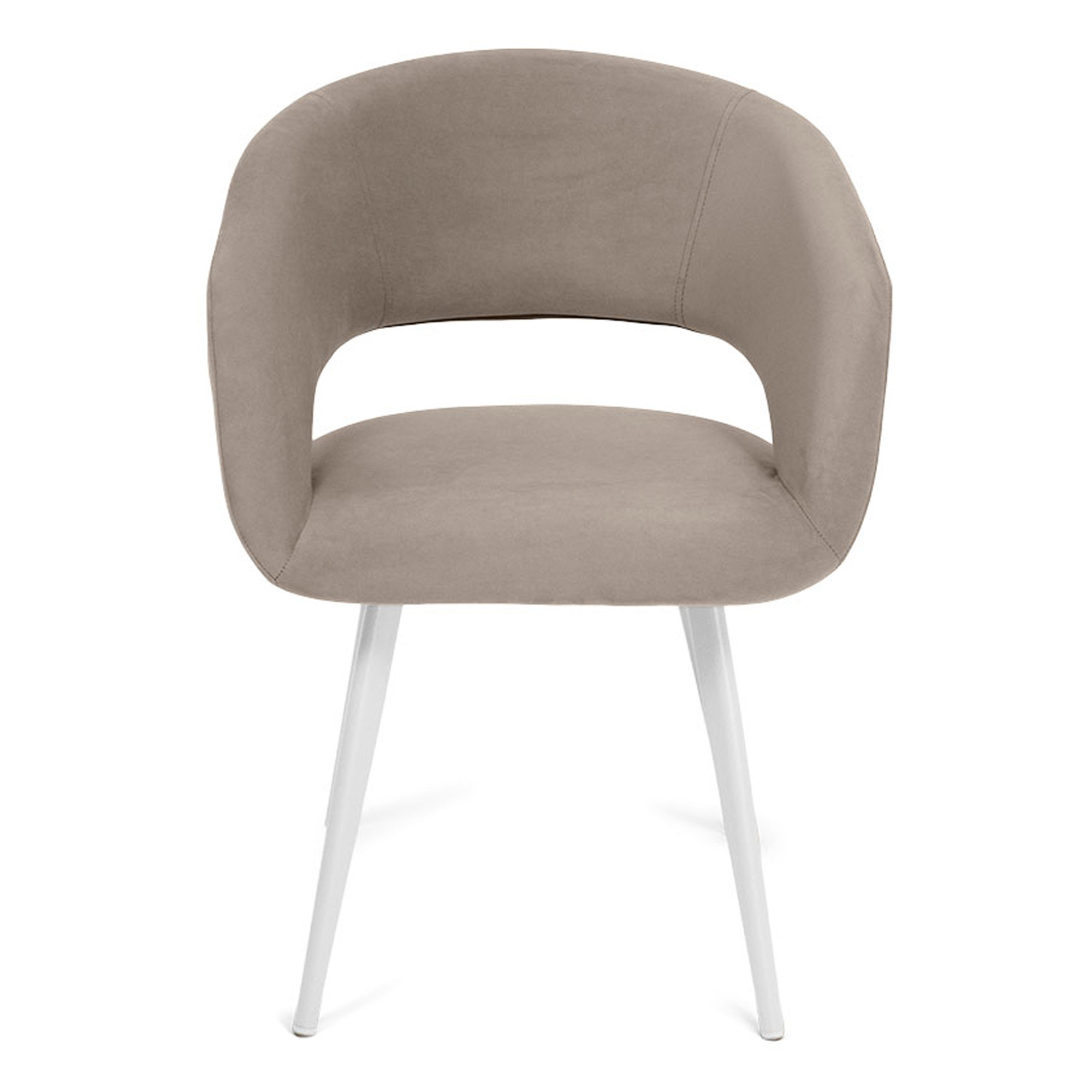 Стул мягкий слоновая кость из велюра (арт 33608) - Фото 1