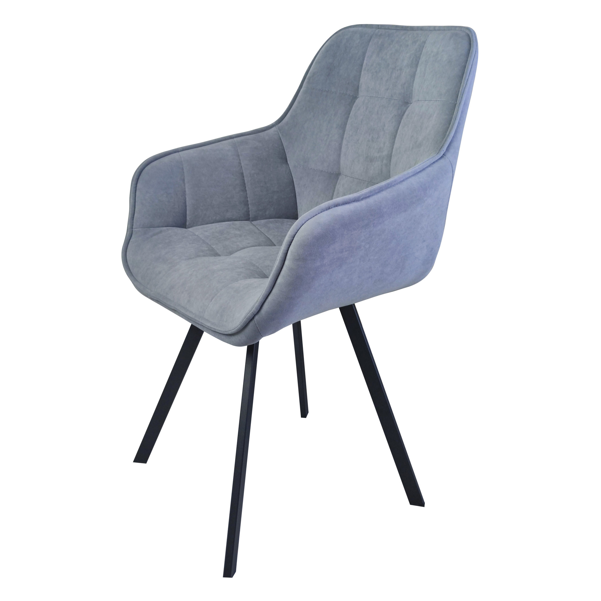 Полукресло на металлокаркасе мягкое с подлокотниками серое (арт 32749) - Фото 1