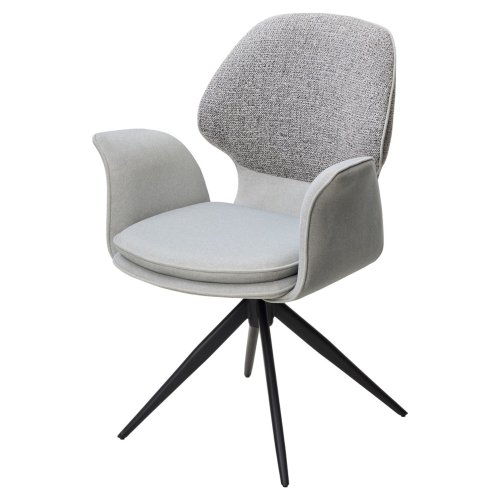 Стул-кресло дизайнерский с подлокотниками серый (арт 35512) - Фото 2