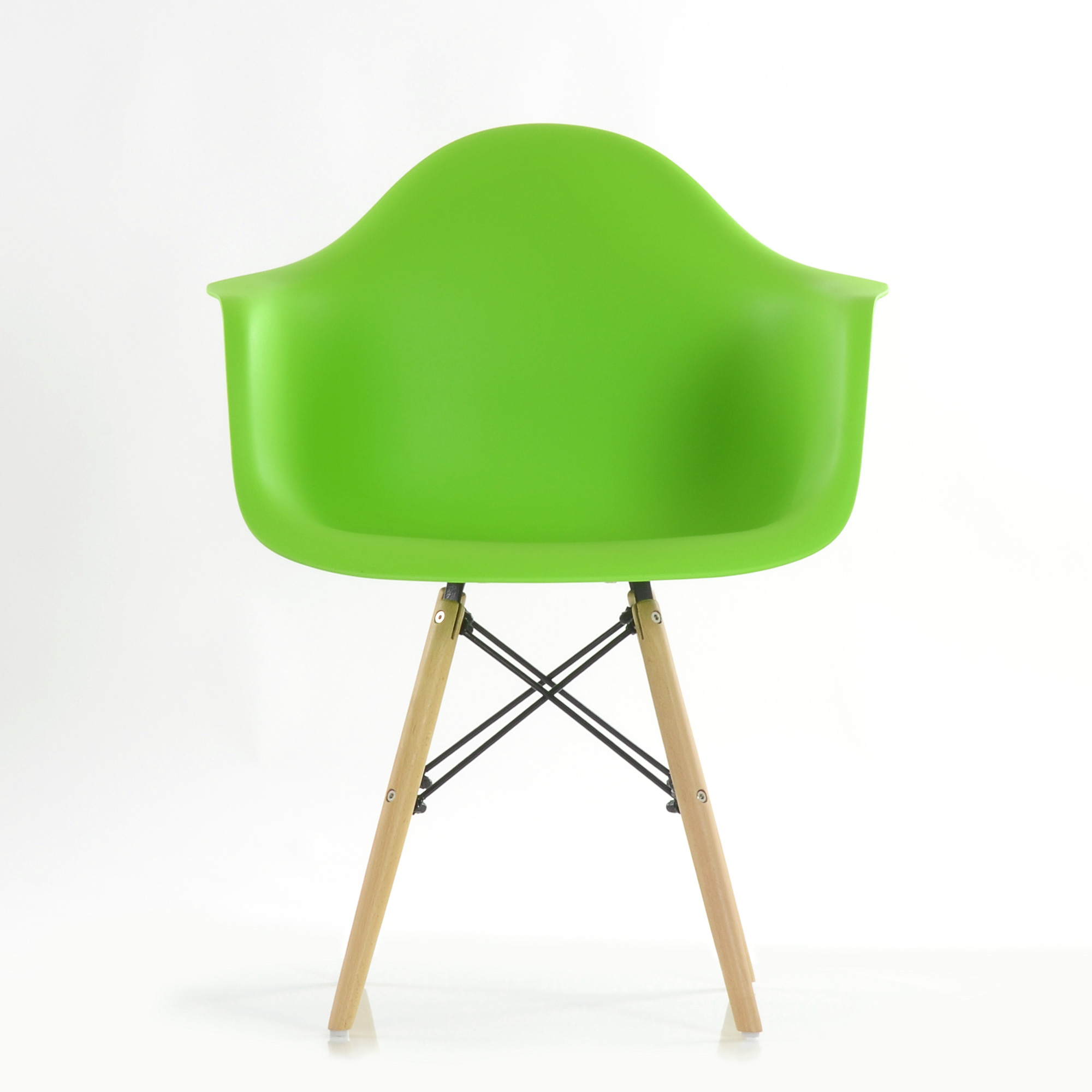Полукресло дизайнерское деревянное с подлокотниками зеленое eames (арт 6586) - Фото 1