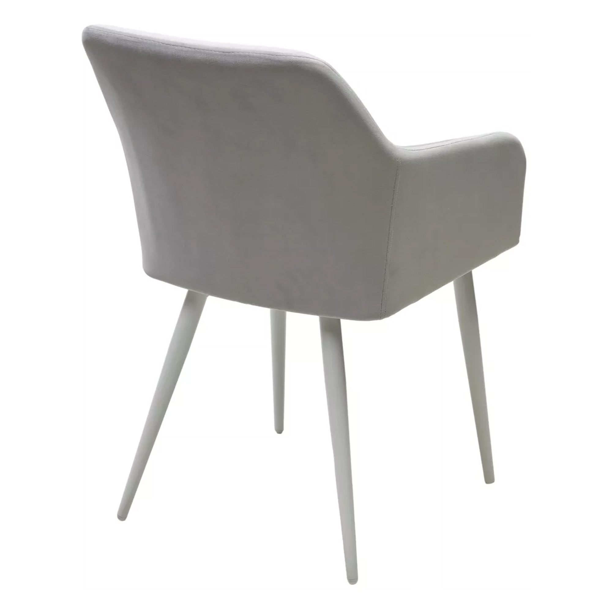 Стул-кресло на металлокаркасе серый с обивкой из велюра (арт 33449) - Фото 1