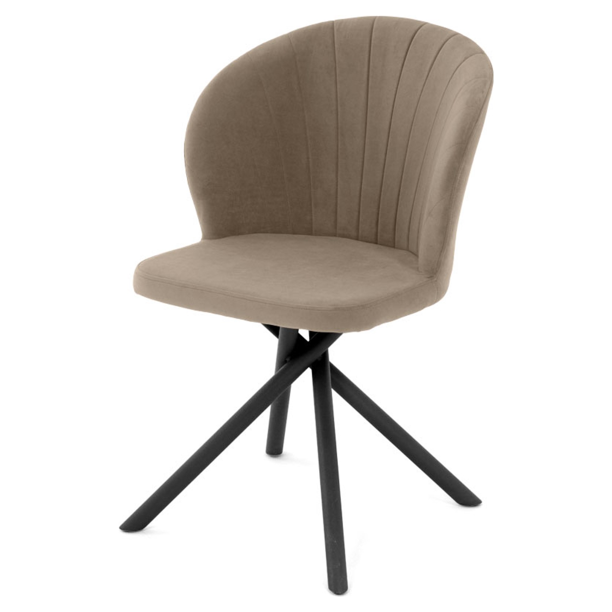 Стул обеденный мягкий слоновая кость из велюра (арт 35332) - Фото 1