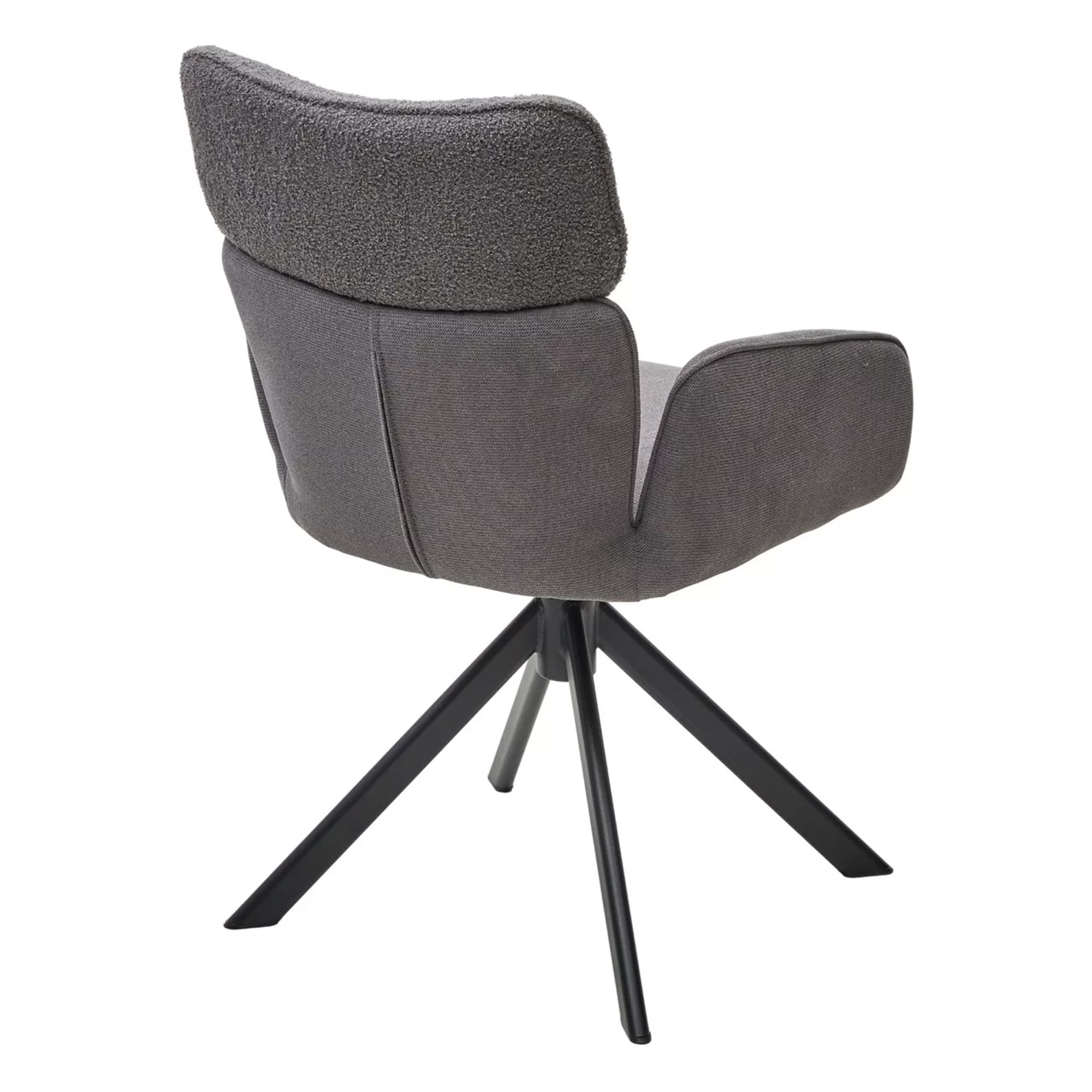 Стул на металлическом каркасе мягкий с подлокотниками серый (арт 33933) - Фото 1