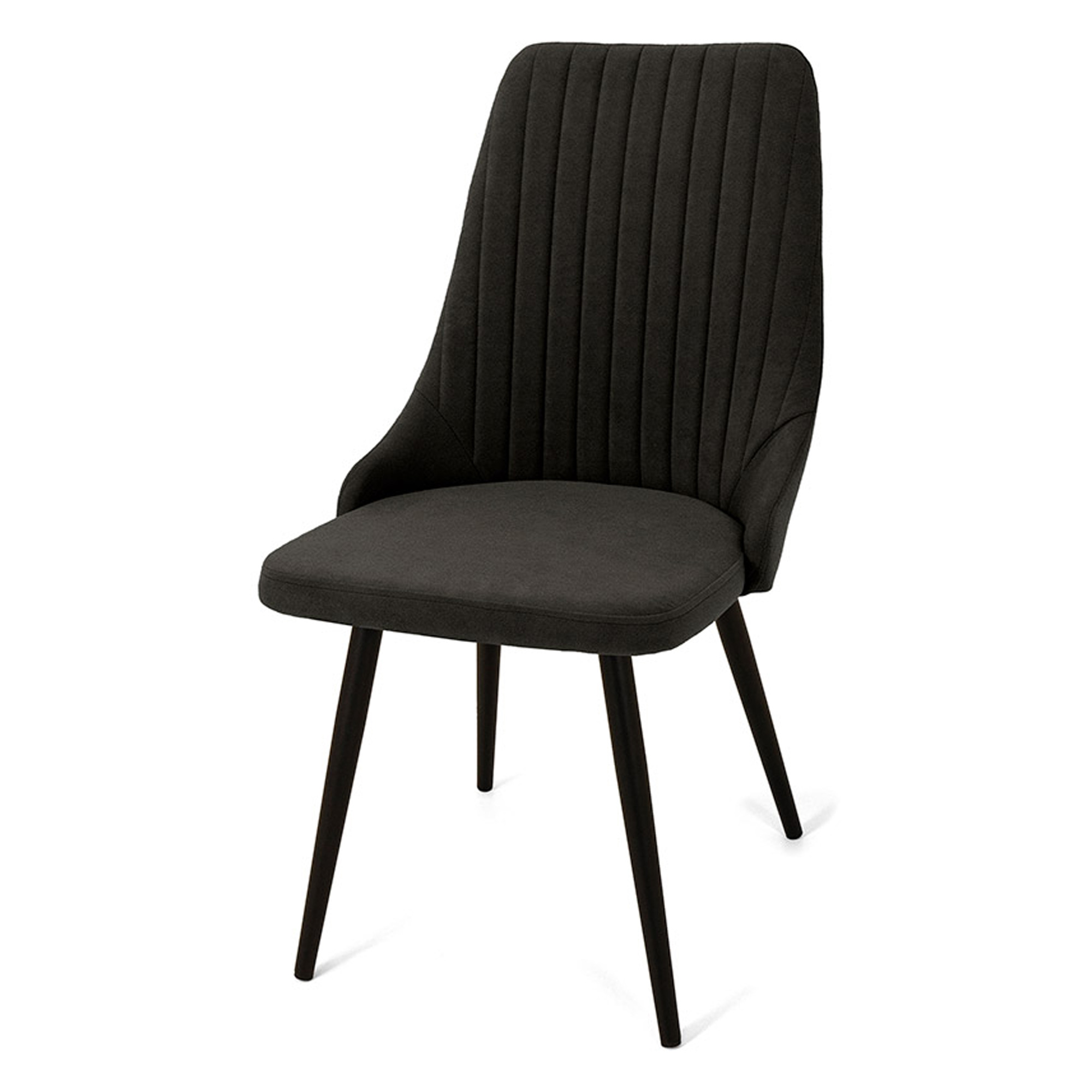 Стул с черными ножками мягкий коричневый с обивкой из велюра (арт 22794) - Фото 1