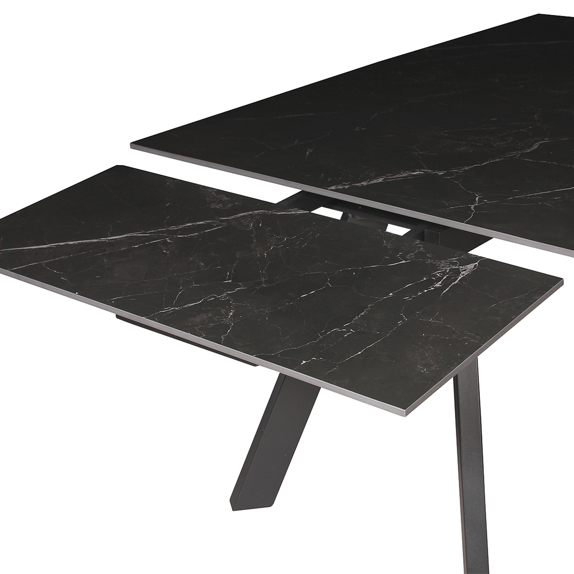 Стол раскладной из керамогранита черный современный (арт 25491) - Фото 1