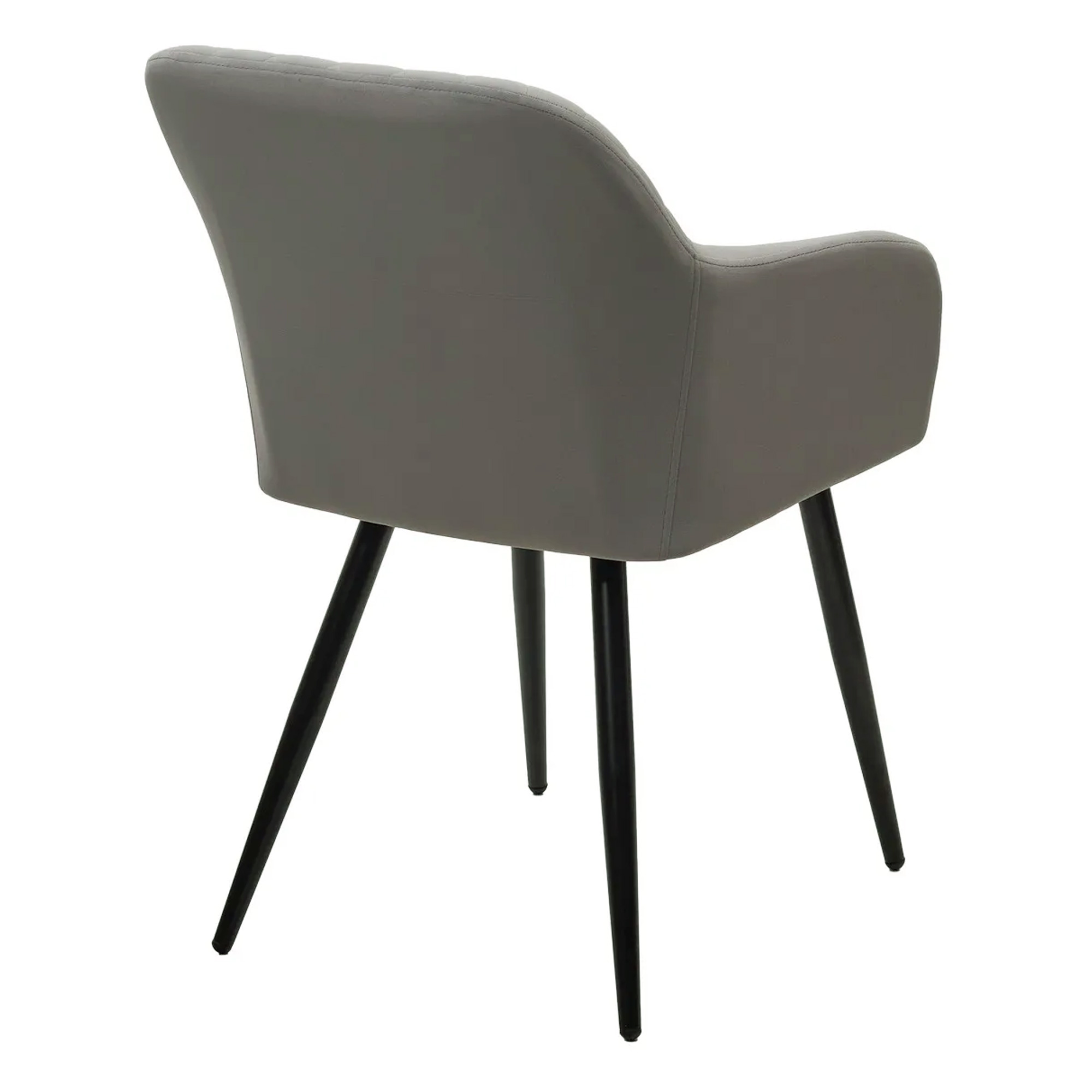 Стул-кресло мягкий с подлокотниками серый из велюра (арт 31105) - Фото 1