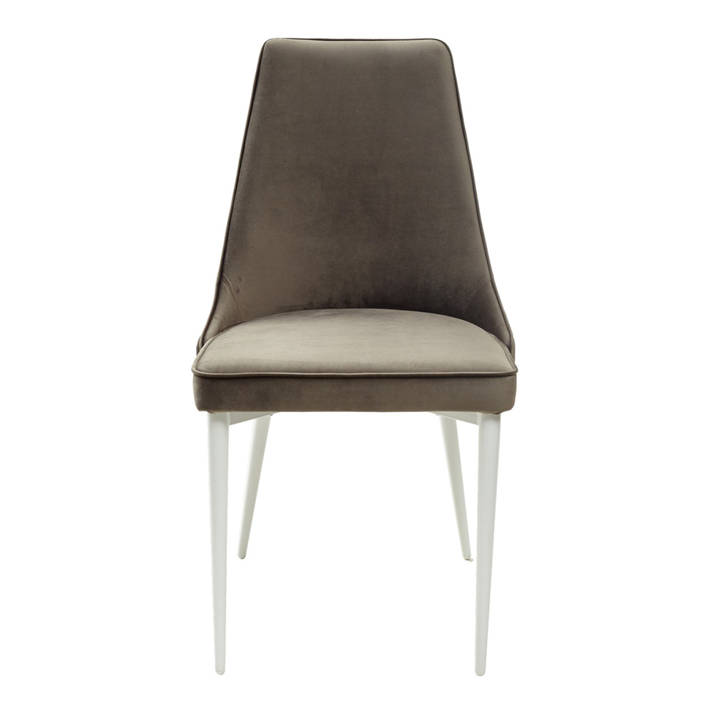 Стул на металлическом каркасе мягкий серый из велюра (арт 11353) - Фото 1