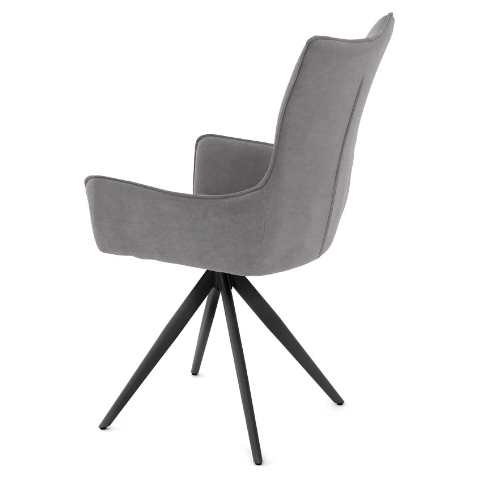 Стул дизайнерский на металлокаркасе с подлокотниками серый (арт 35575) - Фото 1