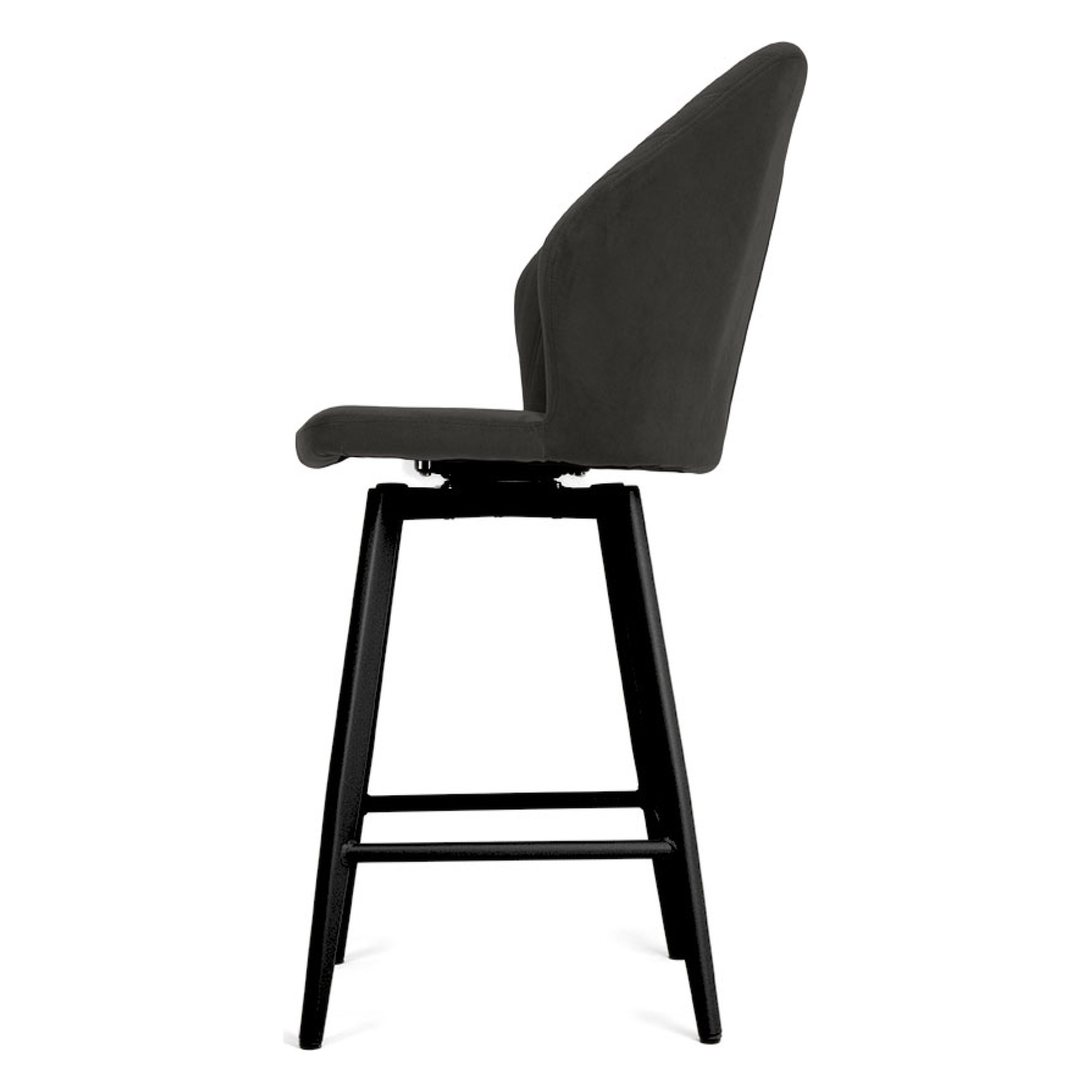 Барный стул на металлокаркасе с мягким сидением из велюра (арт 35435) - Фото 1