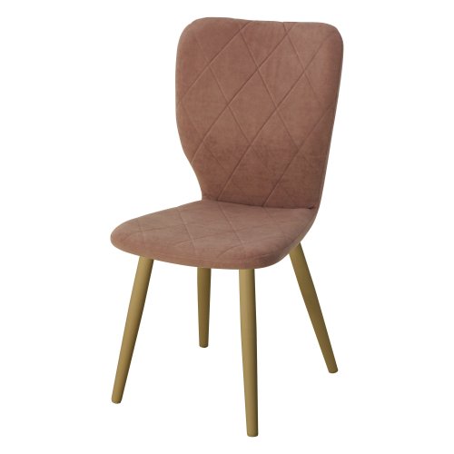 Стул на металлическом каркасе мягкий розовый велюровый (арт 23595) - Фото 2