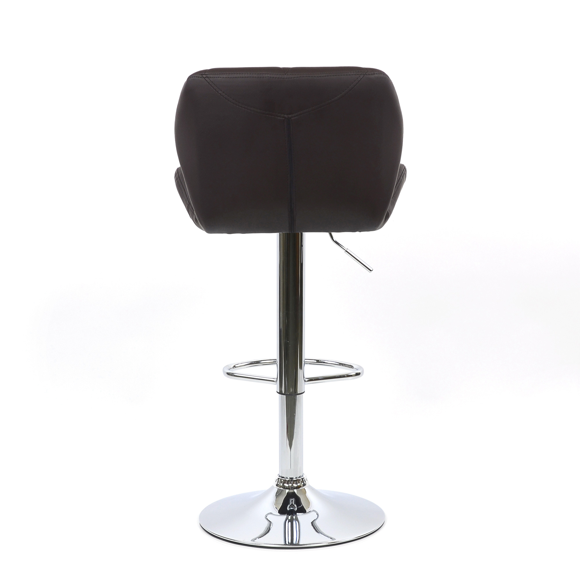 Стул барный высокий с мягким сидением коричневый из экокожи (арт 5595) - Фото 1