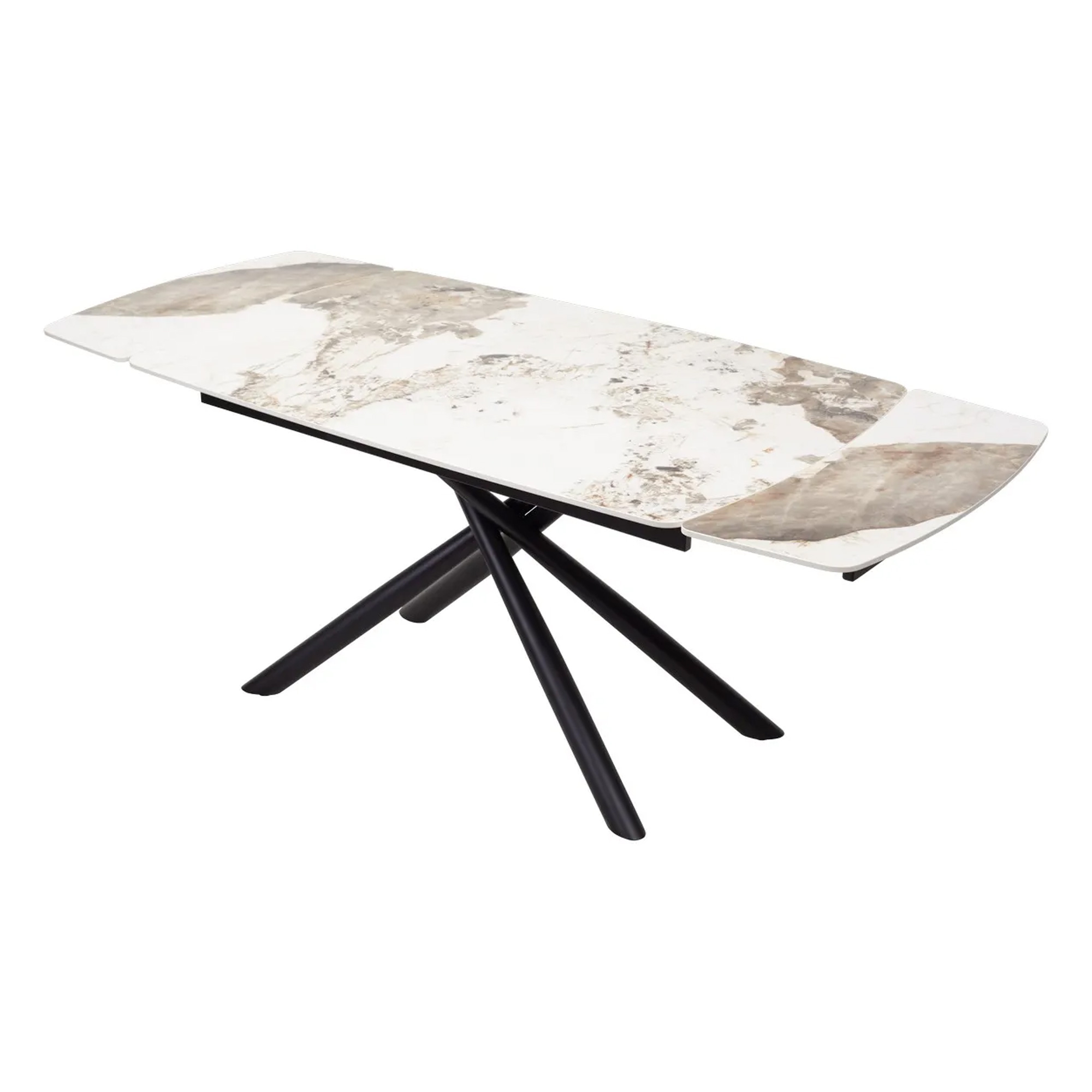 Стол обеденный раскладной из керамогранита на 1 ножке (арт 30781) - Фото 1