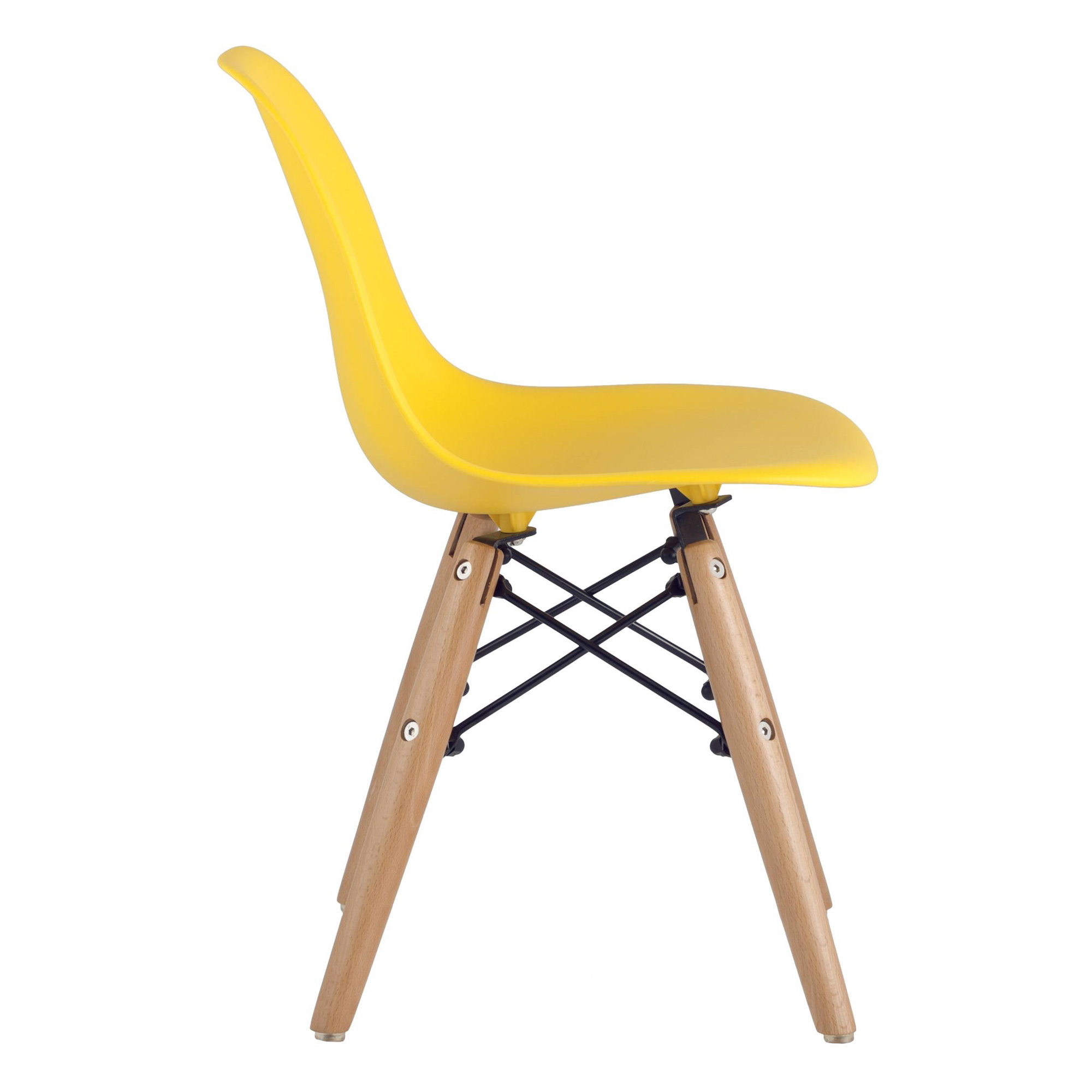 Стул для кухни дизайнерский желтый пластиковый eames (арт 29397) - Фото 1