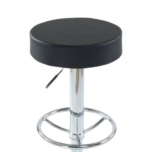 Барный стул на металлическом каркасе с мягким сидением черный (арт 6440) - Фото 2