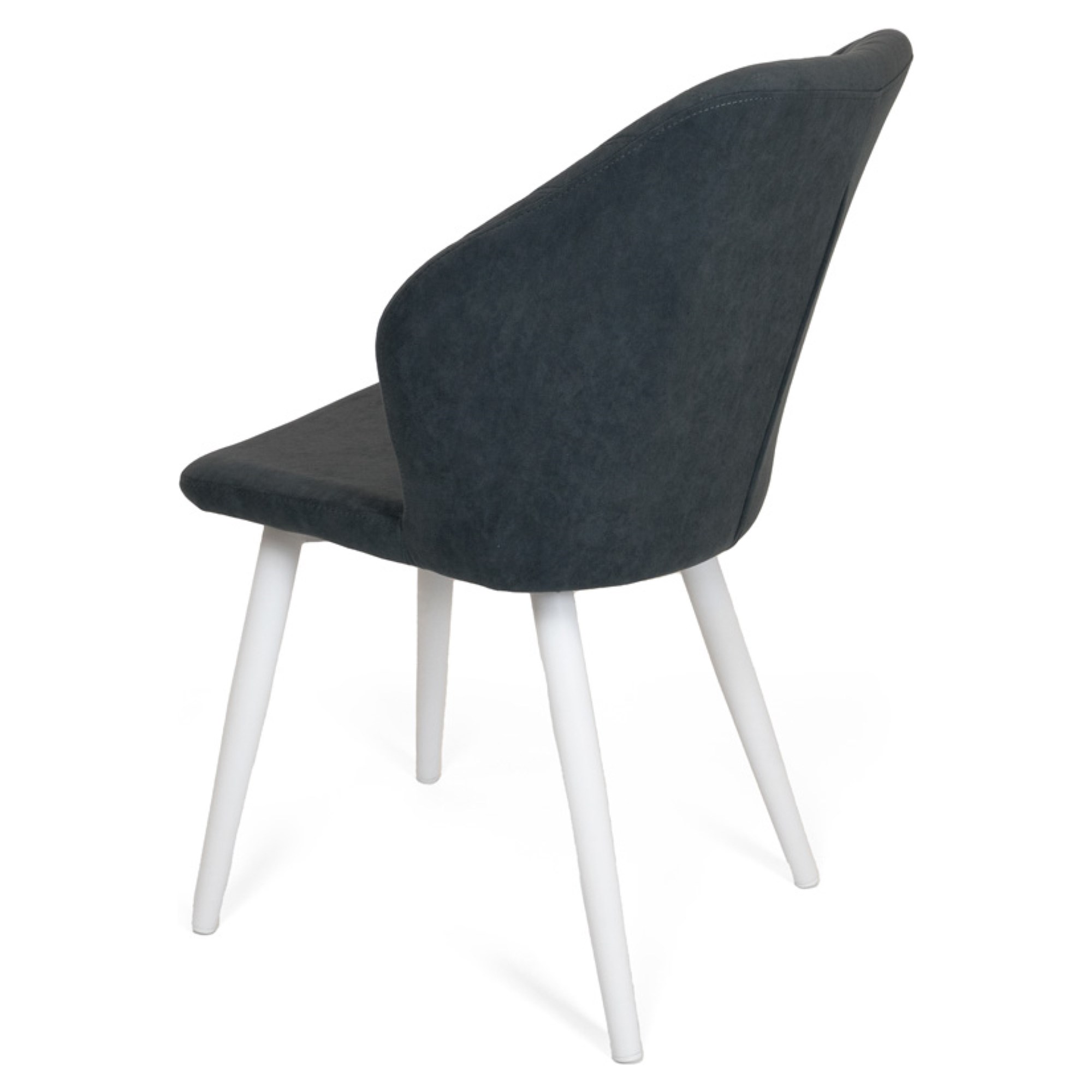 Стул на металлокаркасе мягкий серый из велюра (арт 25957) - Фото 1