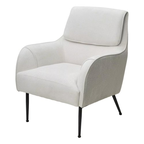 Стул-кресло на каркасе из металла мягкий белый (арт 33974) - Фото 2