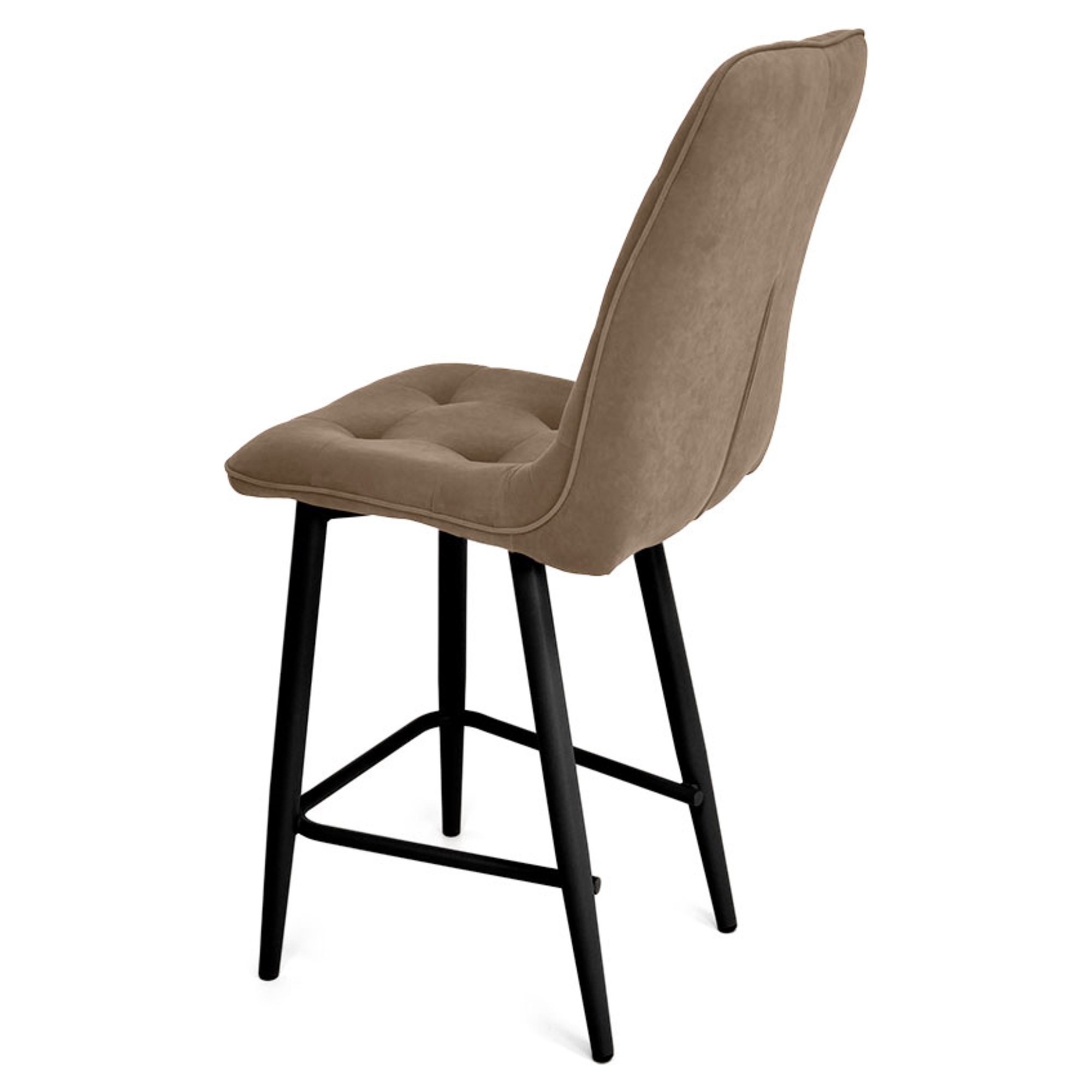 Стул барный на металлокаркасе мягкий из велюра (арт 20857) - Фото 1