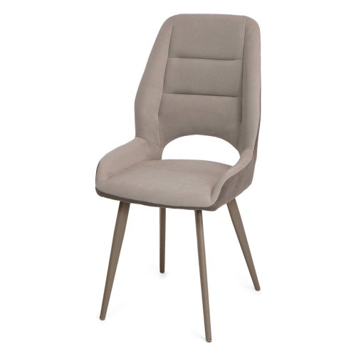 Стул на металлическом каркасе мягкий бежевый (арт 35456) - Фото 2