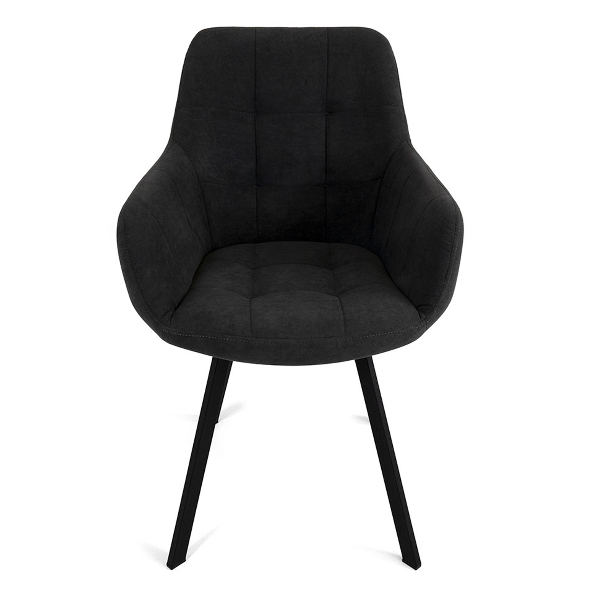 Стул на металлическом каркасе с черными ножками велюровый (арт 24512) - Фото 1